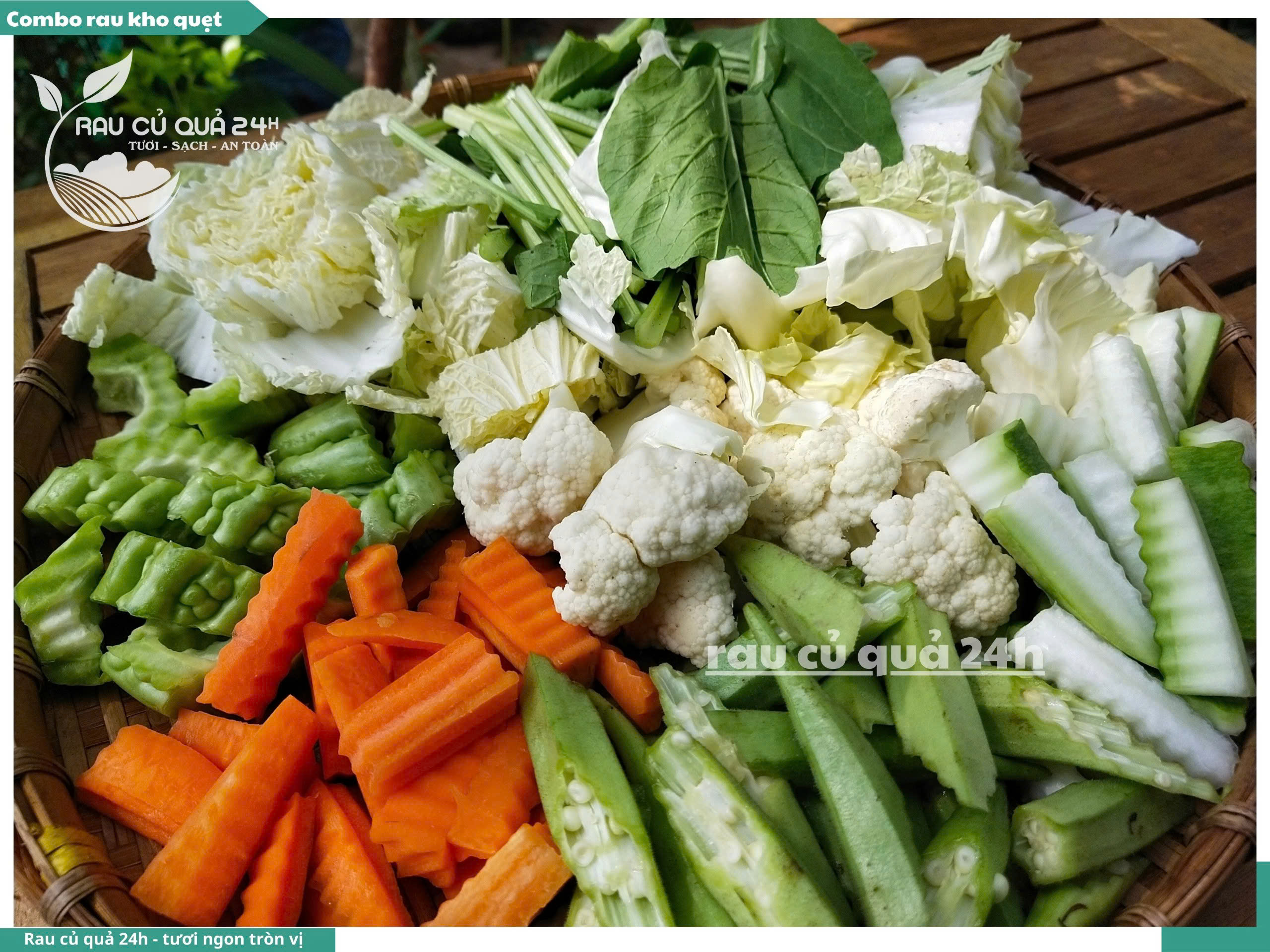 Combo rau kho quẹt khoảng 350 - 500g | Rau củ quả 24h