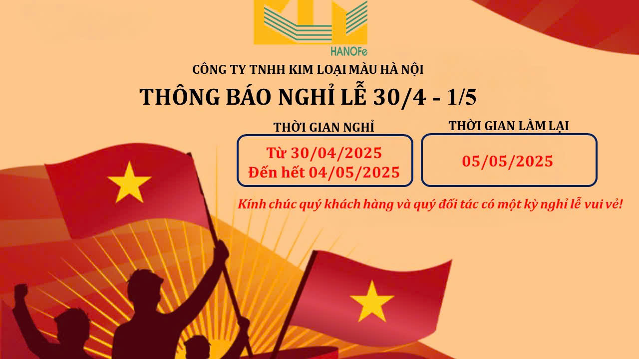 THÔNG BÁO NGHỈ LỄ 30/04- 01/05