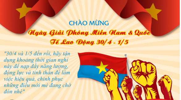 THÔNG BÁO NGHỈ LỄ 30/4 & 01/05