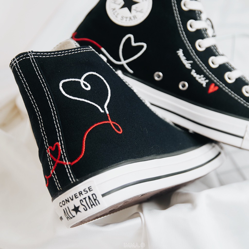 GIÀY CONVERSE CLASSIC “MADE WITH LOVE” ĐEN CAO CỔ - 171158F GIÀY CONVERSE CLASSIC “MADE WITH LOVE” ĐEN CAO CỔ - 171158F