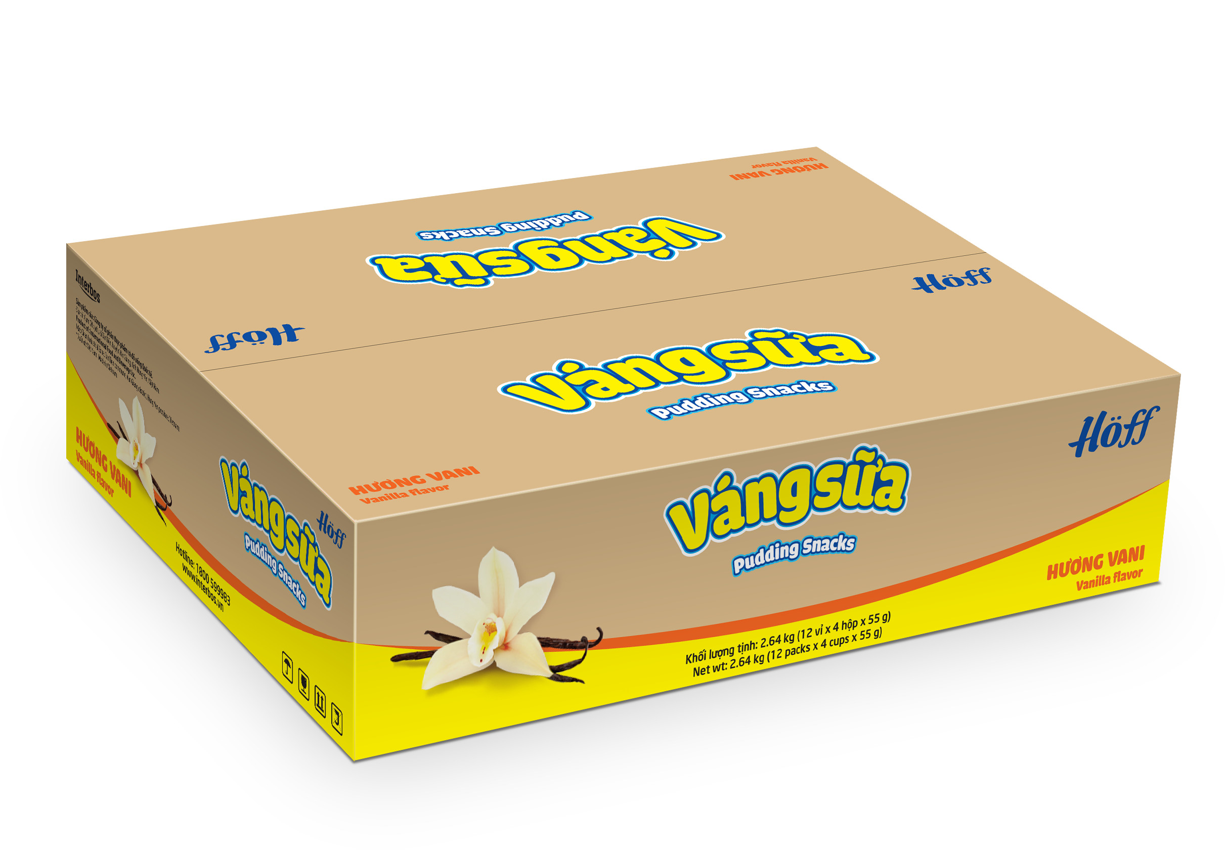 Váng sữa vị Vani Hoff vỉ 4 hộp x 55g