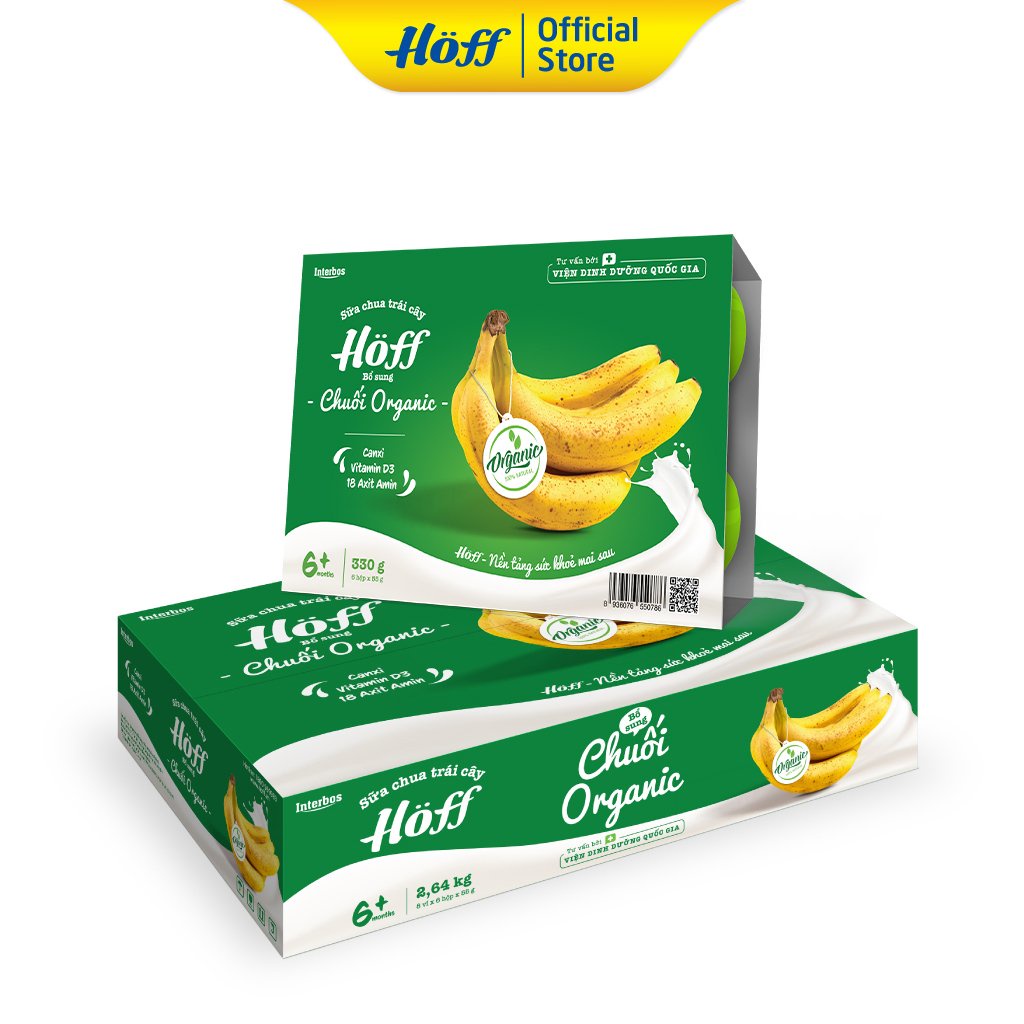 Sữa Chua Chuối Organic Hoff (4 vỉ - 24 hộp)
