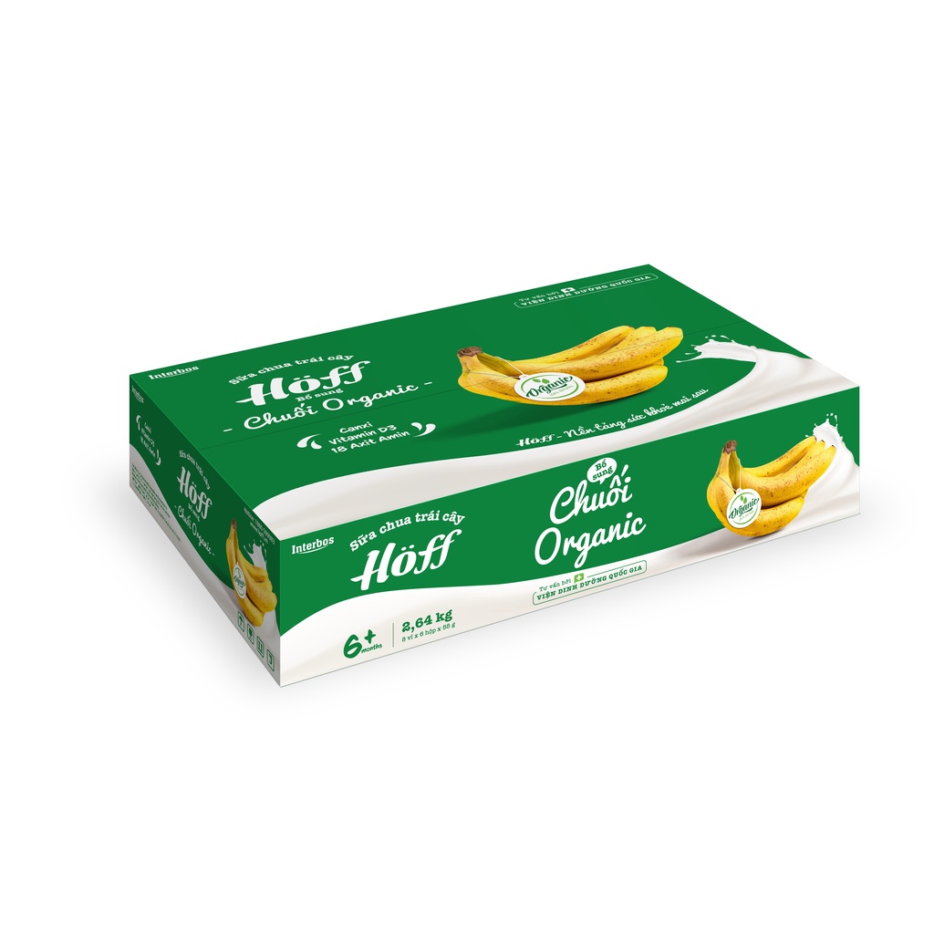 Sữa Chua Chuối Organic Hoff vỉ 6 hộp x 55g