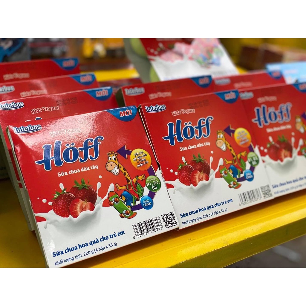 Sữa Chua trẻ em vị Dâu HOFF (1 thùng - 48 hộp)