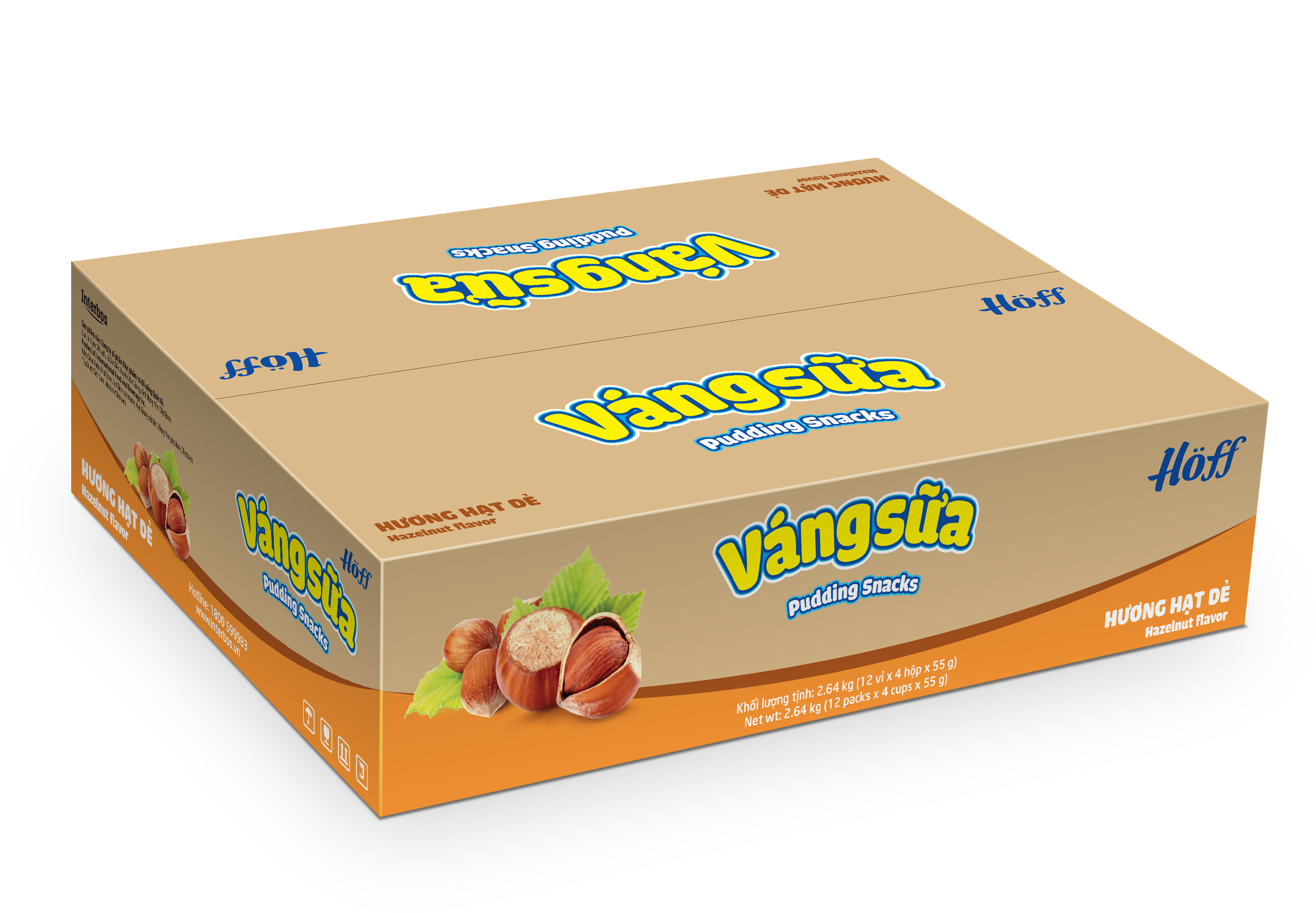 Váng sữa vị Hạt dẻ Hoff (4 vỉ - 16 hộp)