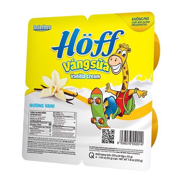 Váng sữa vị Vani Hoff vỉ 4 hộp x 55g