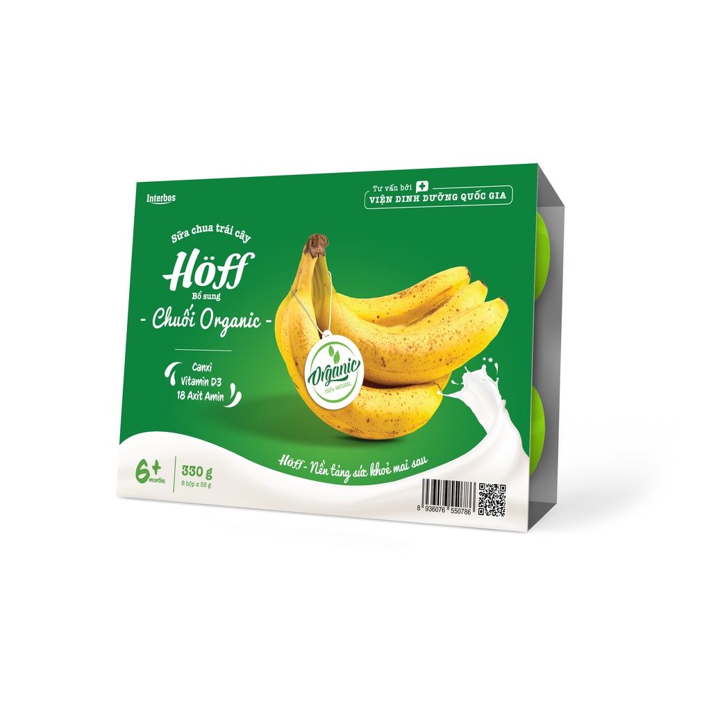 Sữa Chua Chuối Organic Hoff (4 vỉ - 24 hộp)