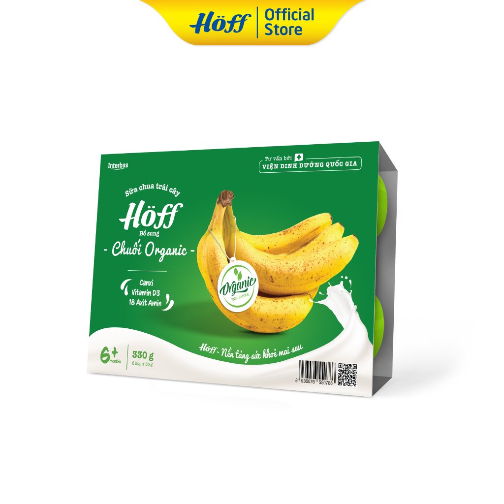 Sữa Chua Chuối Organic Hoff (4 vỉ - 24 hộp)