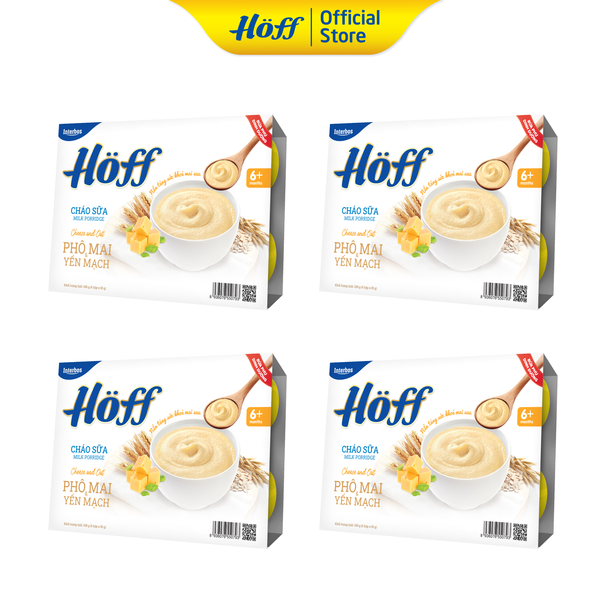Cháo Sữa Phô Mai - Yến Mạch HOFF (4 vỉ -24 hộp)