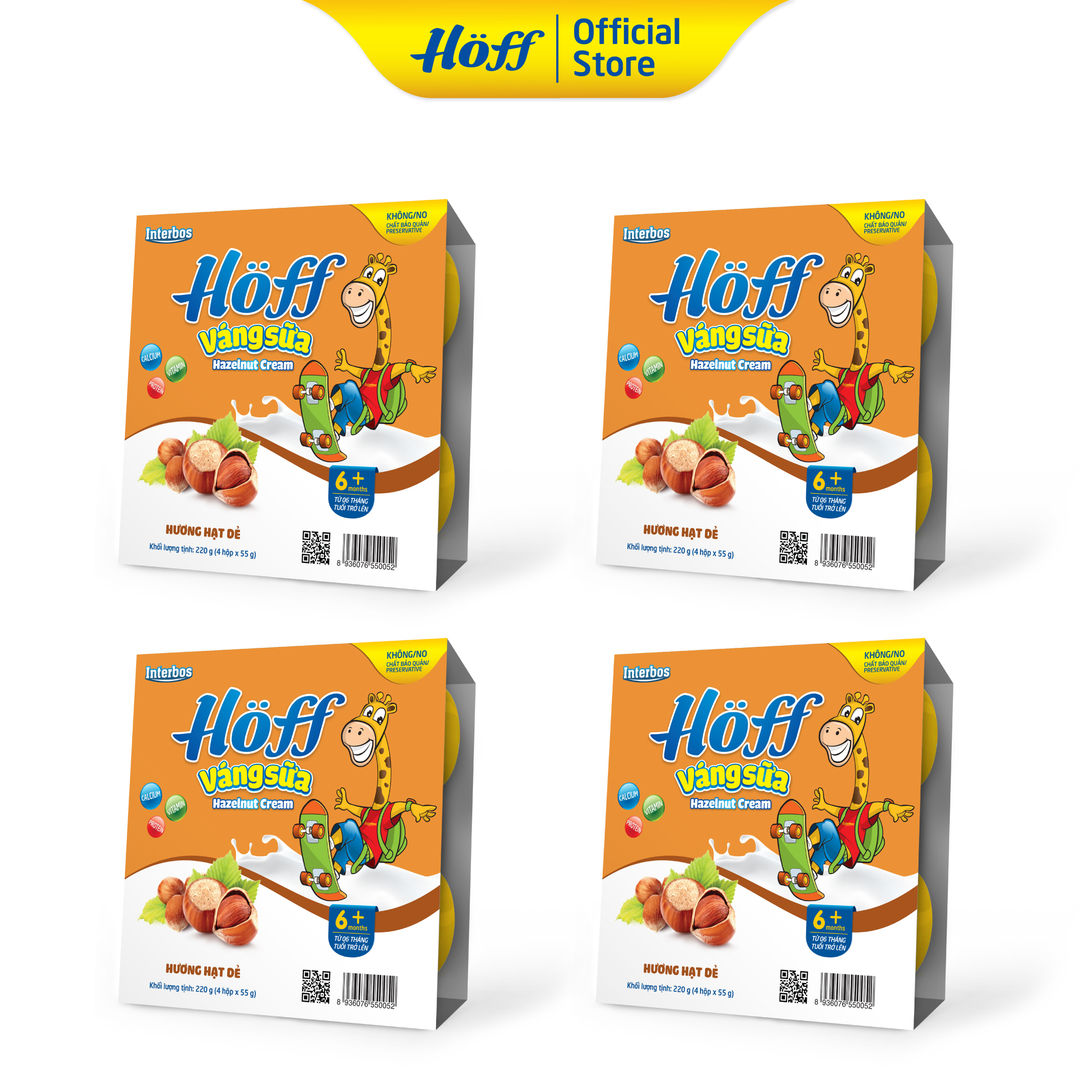 Váng sữa vị Hạt dẻ Hoff (4 vỉ - 16 hộp)