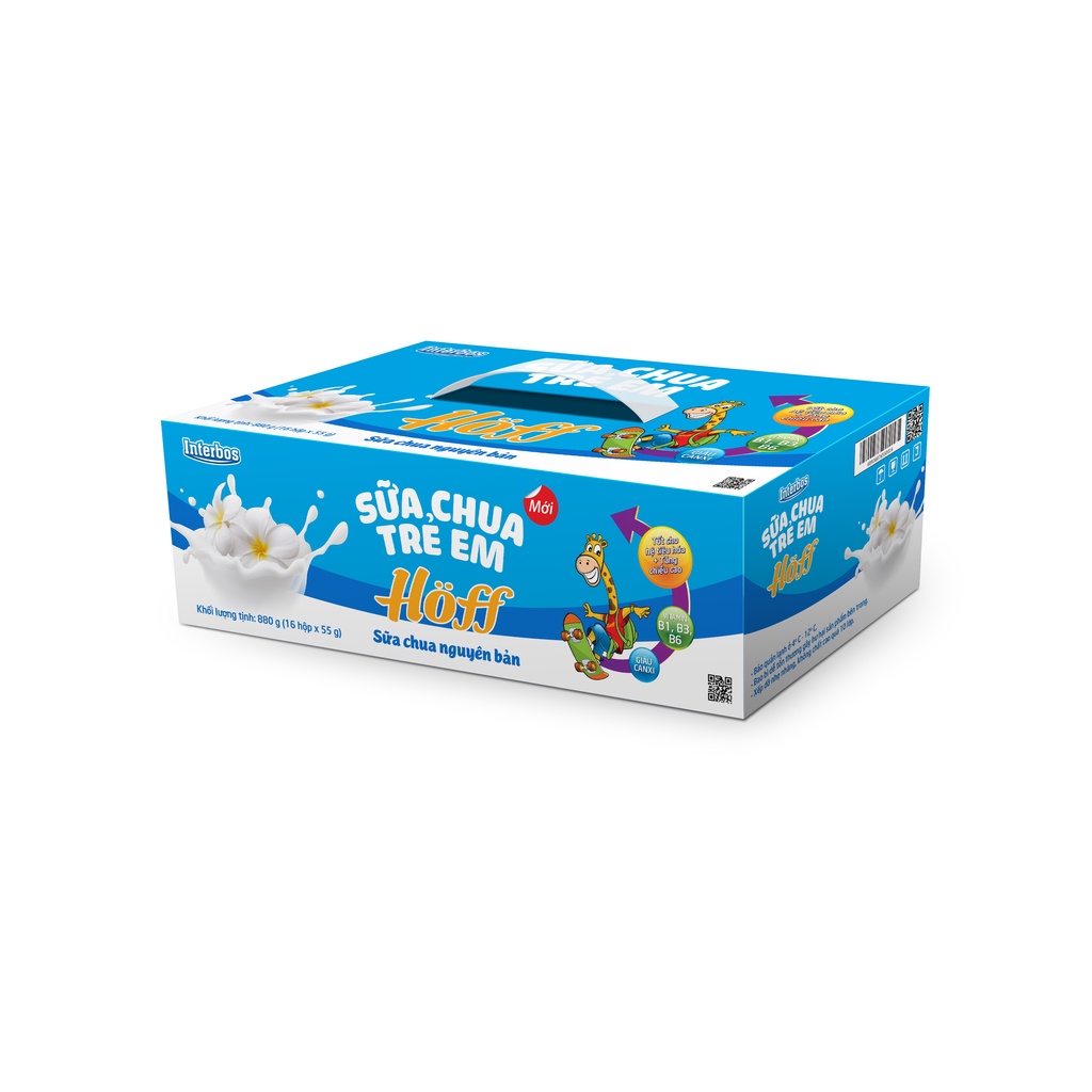 Sữa Chua trẻ em vị Nguyên Bản HOFF vỉ 4 hộp x 55g
