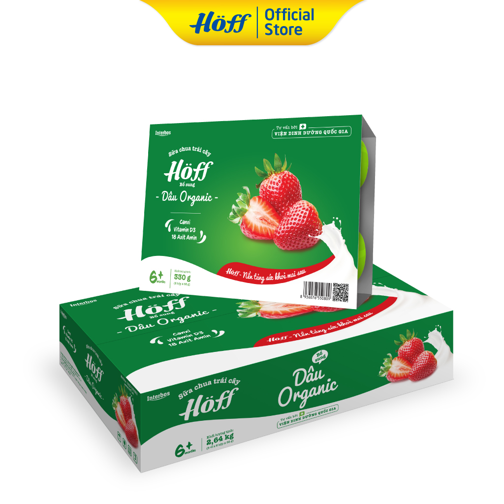 Sữa Chua Dâu Organic Hoff (1 thùng - 48 hộp)