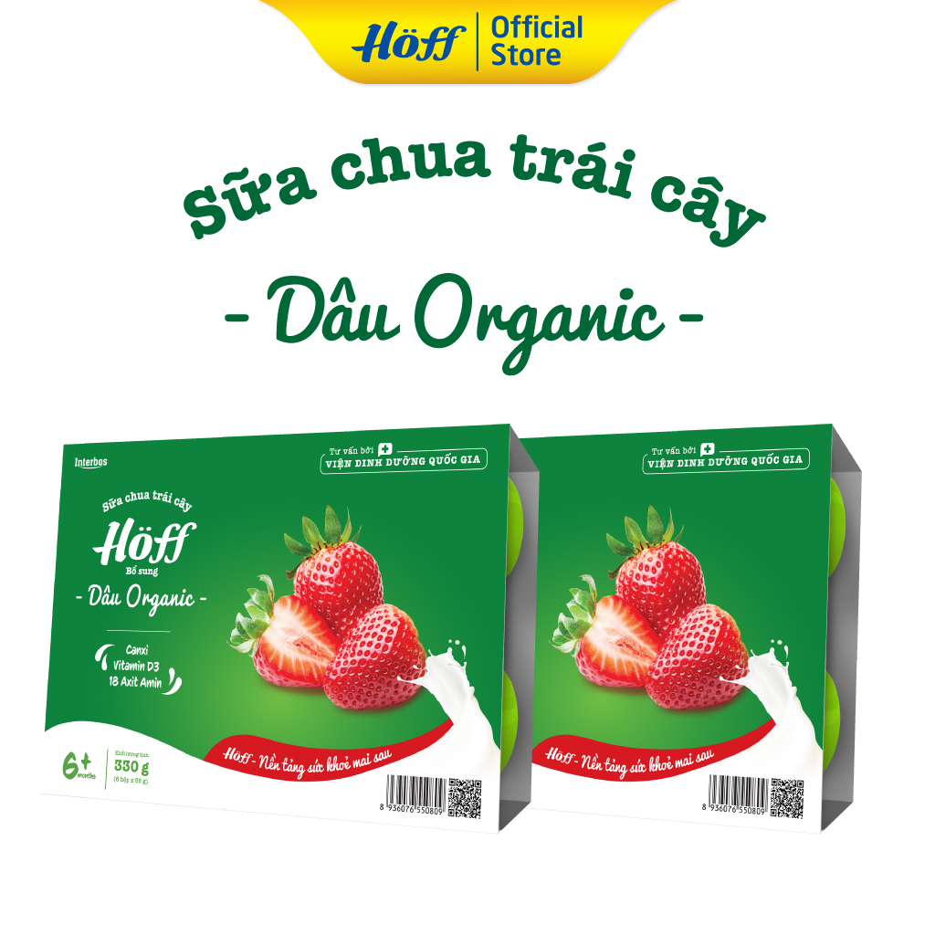 Sữa Chua Dâu Organic Hoff (4 vỉ - 24 hộp)