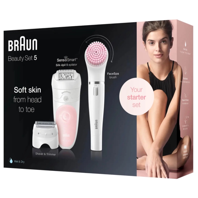 Máy nhổ lông Braun Epilator Silk-épil 5 Beauty Set 5 Wet & Dry