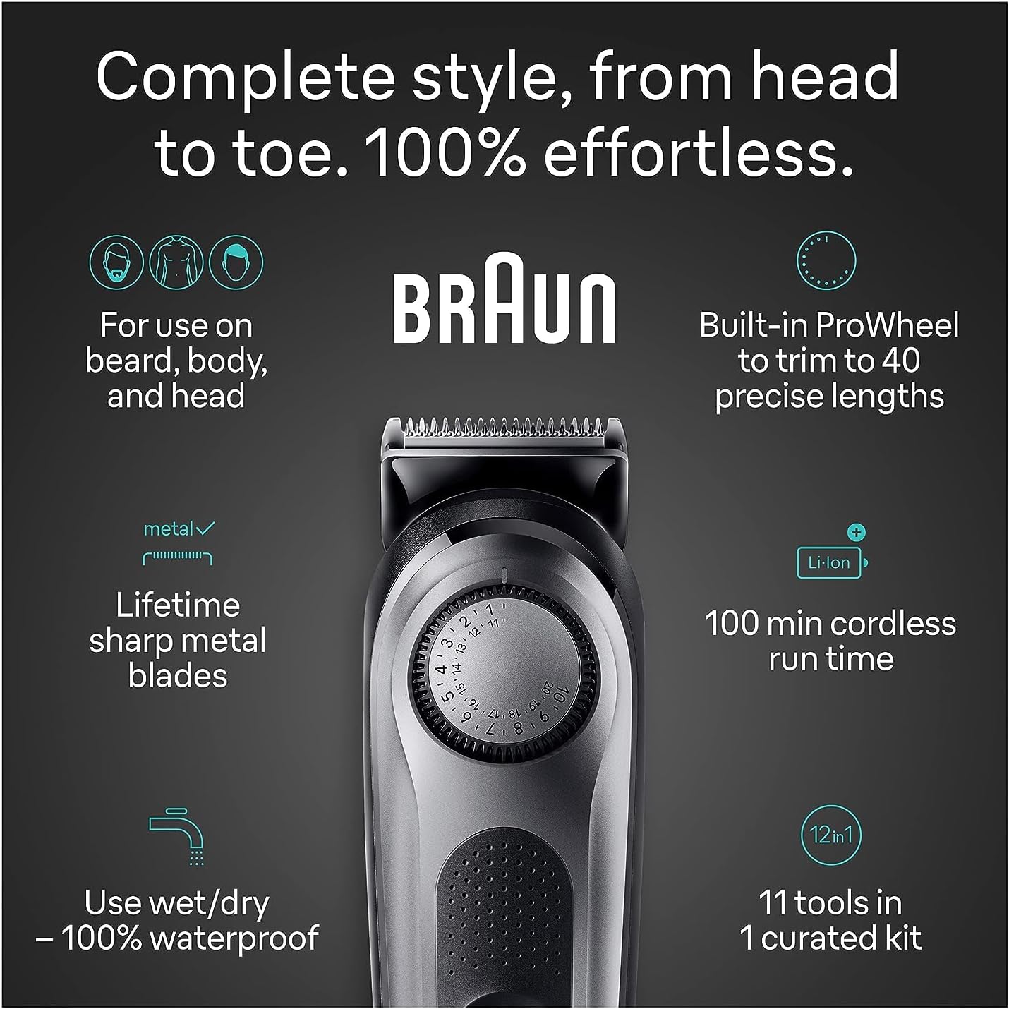 Tông đơ cắt tóc đa năng Braun All-in-One 11-in-1 chính hãng Đức