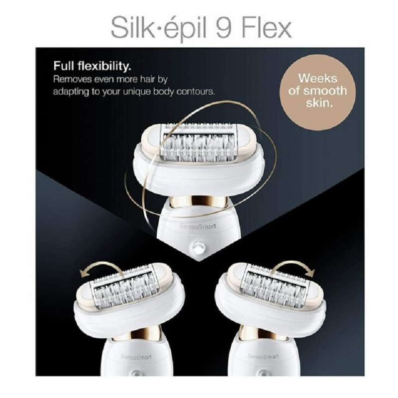 Đầu nhổ xoay 3D Flex linh hoạt trên máy tẩy lông Braun Silk-épil 9 Flex SES 9300
