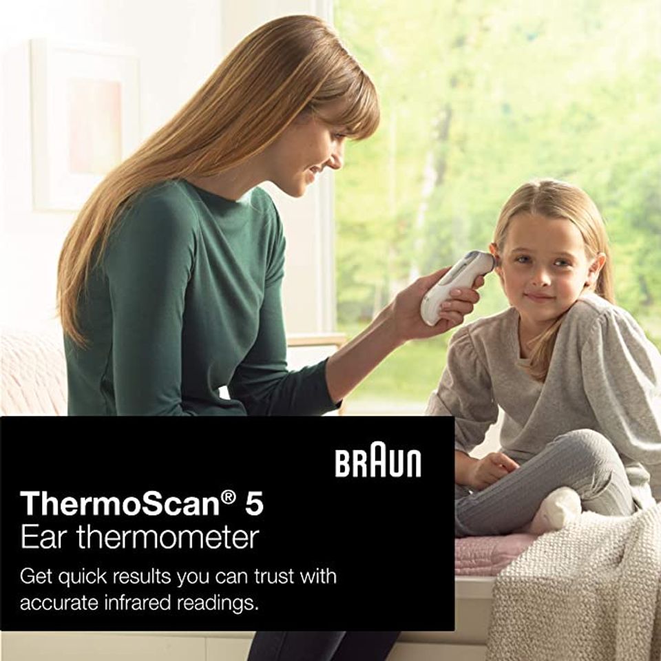 Trọn bộ nhiệt kế đo tai Braun IRT 6500 chính hãng Fullbox