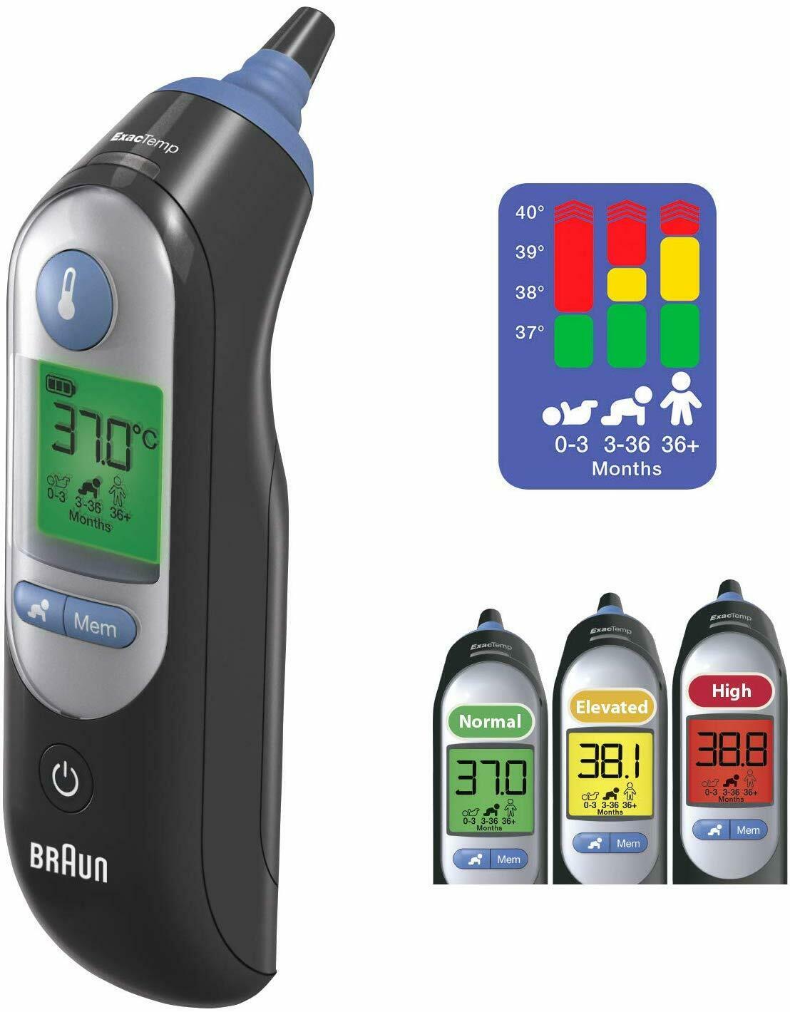 Nhiệt kế điện tử đo tai Braun IRT 6520 màu đen bản Mỹ chính hãng