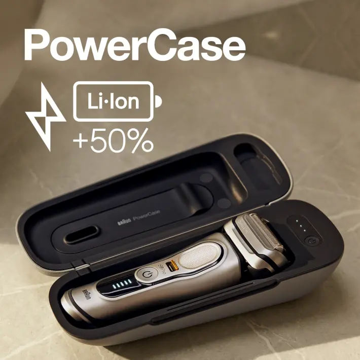 Hộp sạc di động PowerCase đi kèm máy cạo râu Braun Series 9 Pro 9477cc