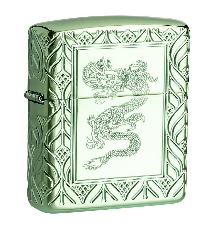 Bật Lửa Zippo 49054 Họa Tiết Rồng Xanh Ngọc Bích