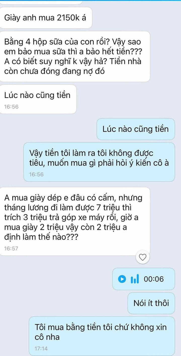 Dân mạng tranh cãi chuyện ‘lương chồng 7 triệu đồng nhưng mua giày 2 triệu’