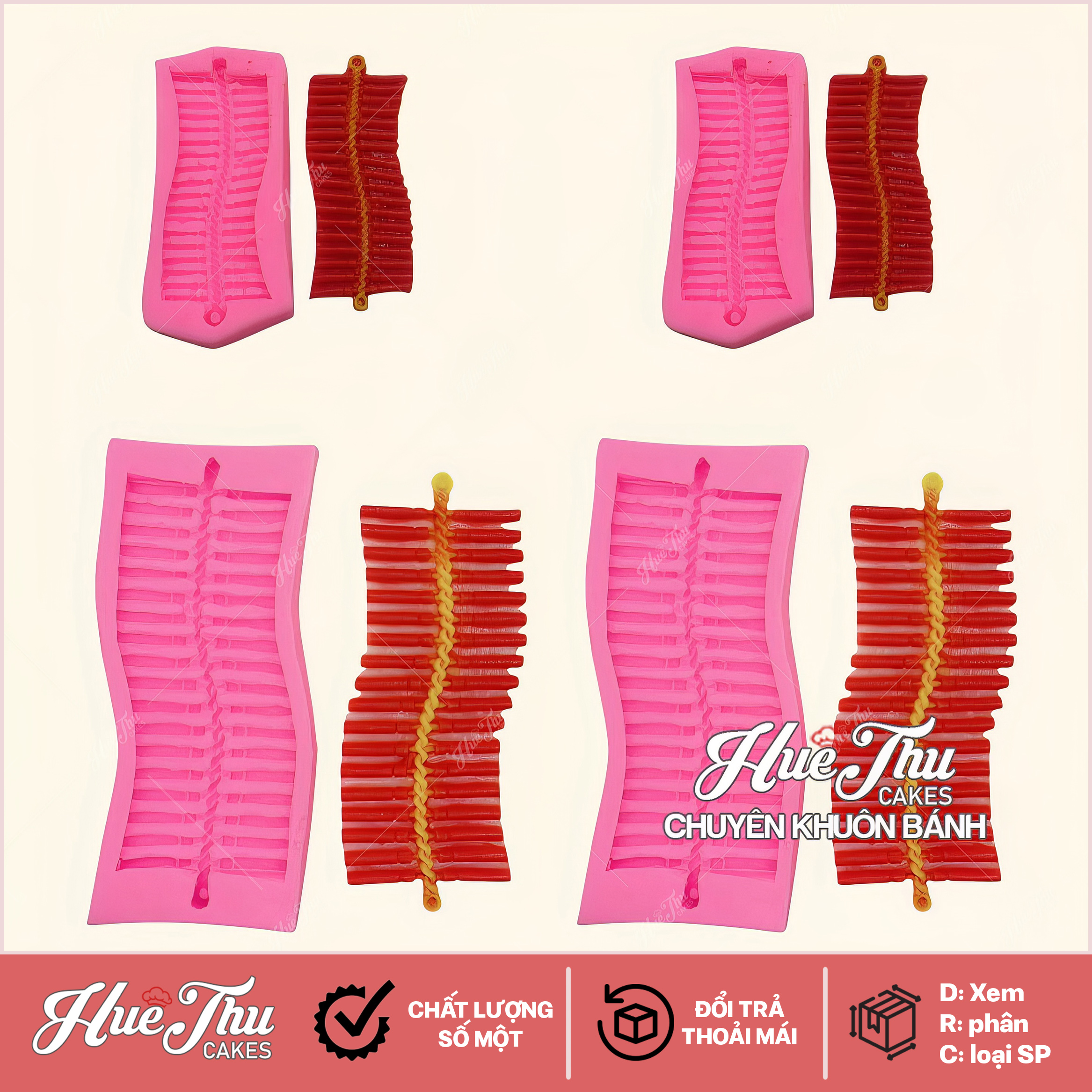 Khuôn silicon Chùm Pháo Tết làm bánh rau câu 3D 4D nhấn xôi, fondant, socola, nến hanmade