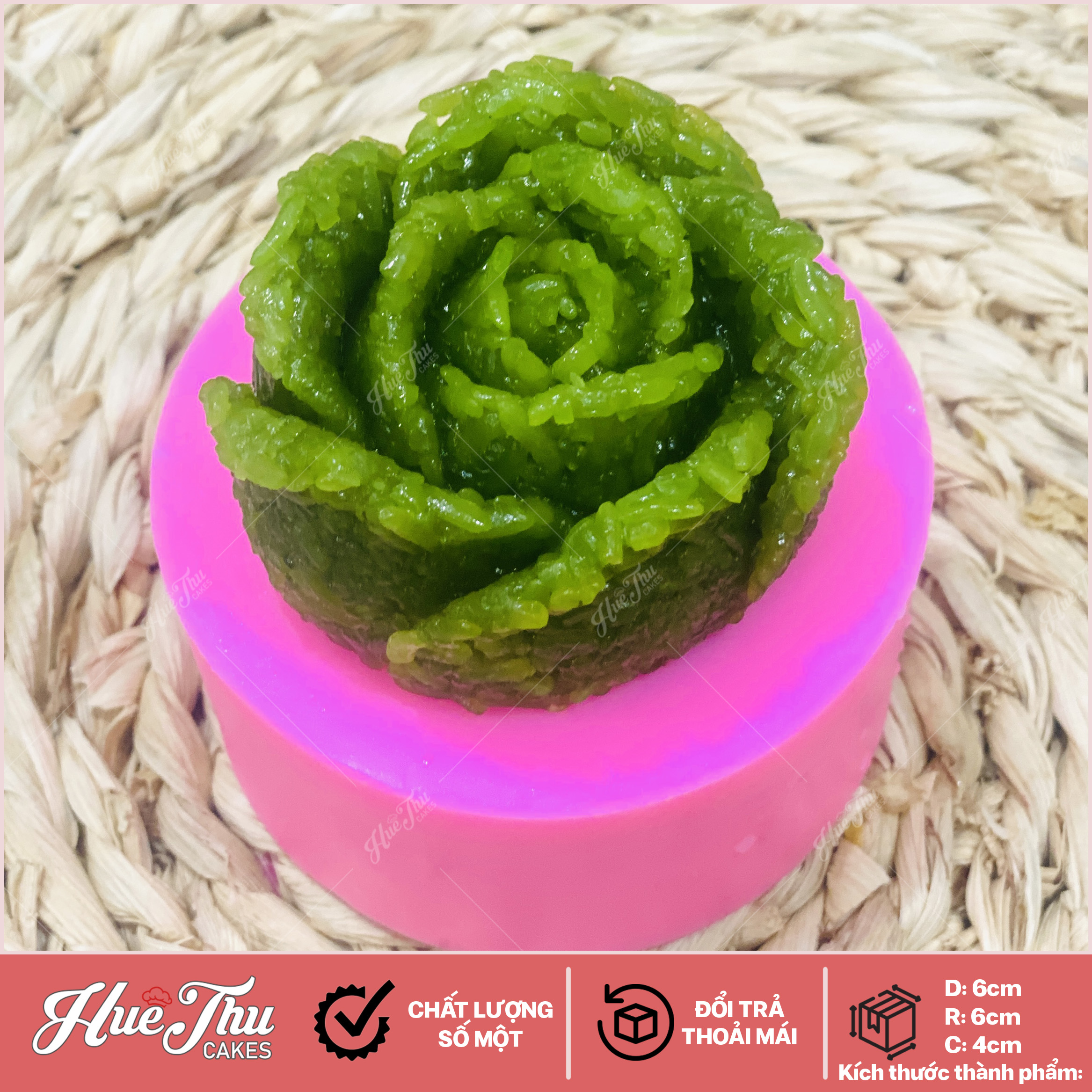 Khuôn silicon Hoa Hồng Bulgaria làm bánh rau câu 3D 4D nhấn xôi, fondant, socola, nến hanmade