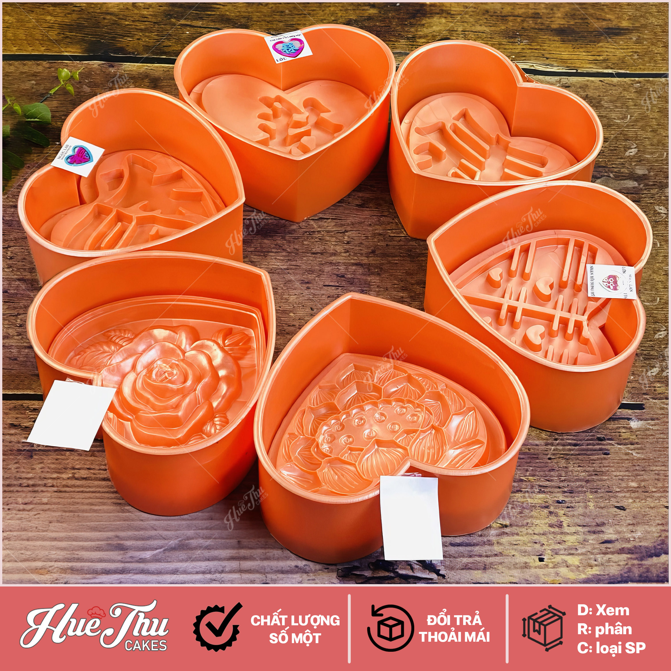 Khuôn xôi hình Trái Tim 17cm cao 7cm - khuôn ép xôi, khuôn nhấn xôi Ngọc Lan