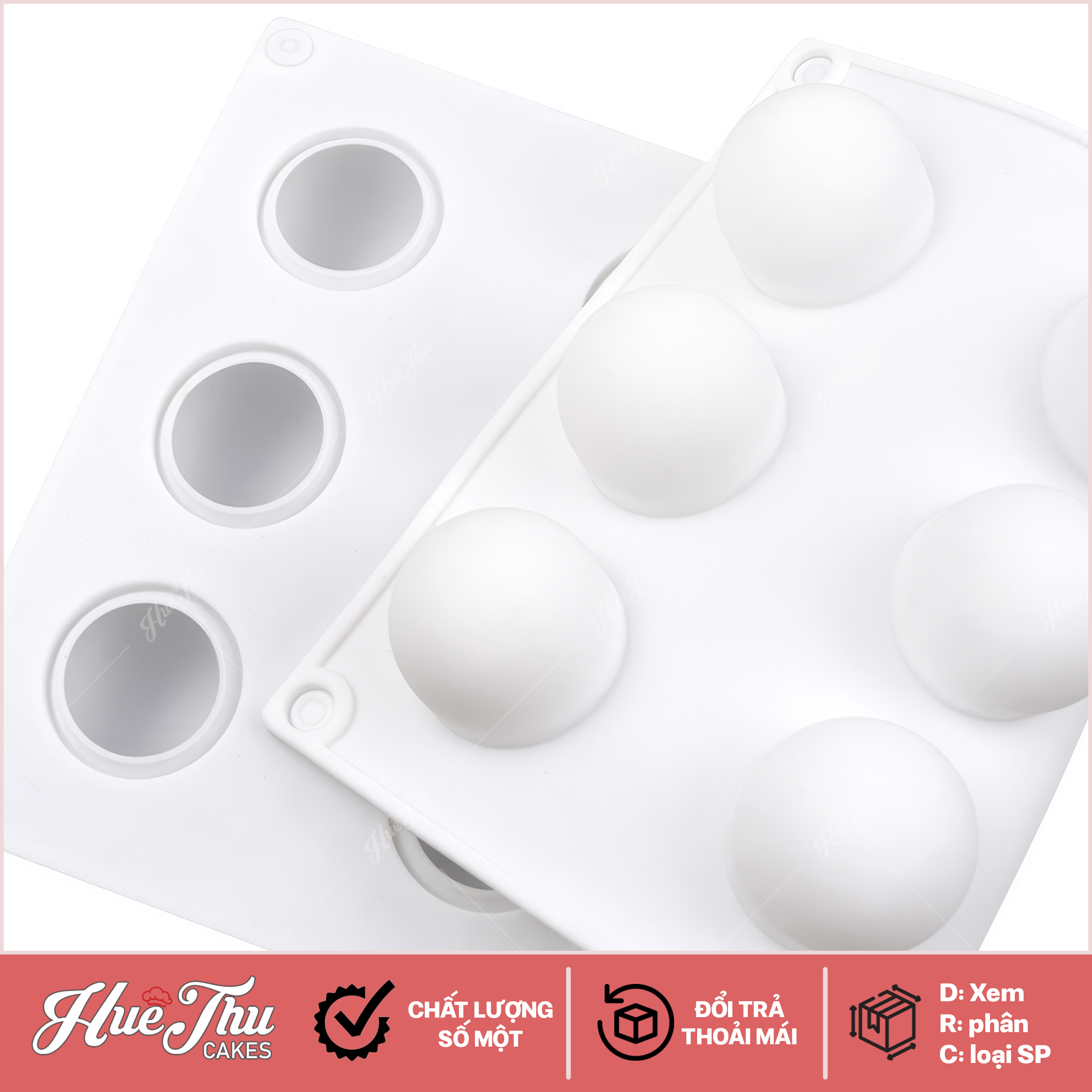 Khuôn silicon Mochi nhỏ, làm thạch tròn (vỉ 15 hình) làm bánh rau câu 3D 4D nhấn xôi, fondant, socola, nến hanmade