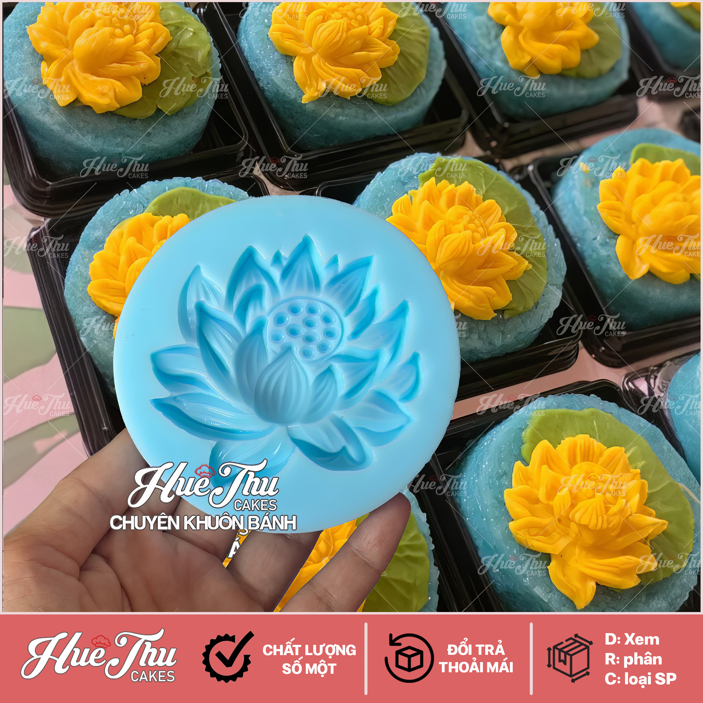 Khuôn silicon Mặt Sen làm bánh rau câu 3D 4D nhấn xôi, fondant, socola, nến hanmade