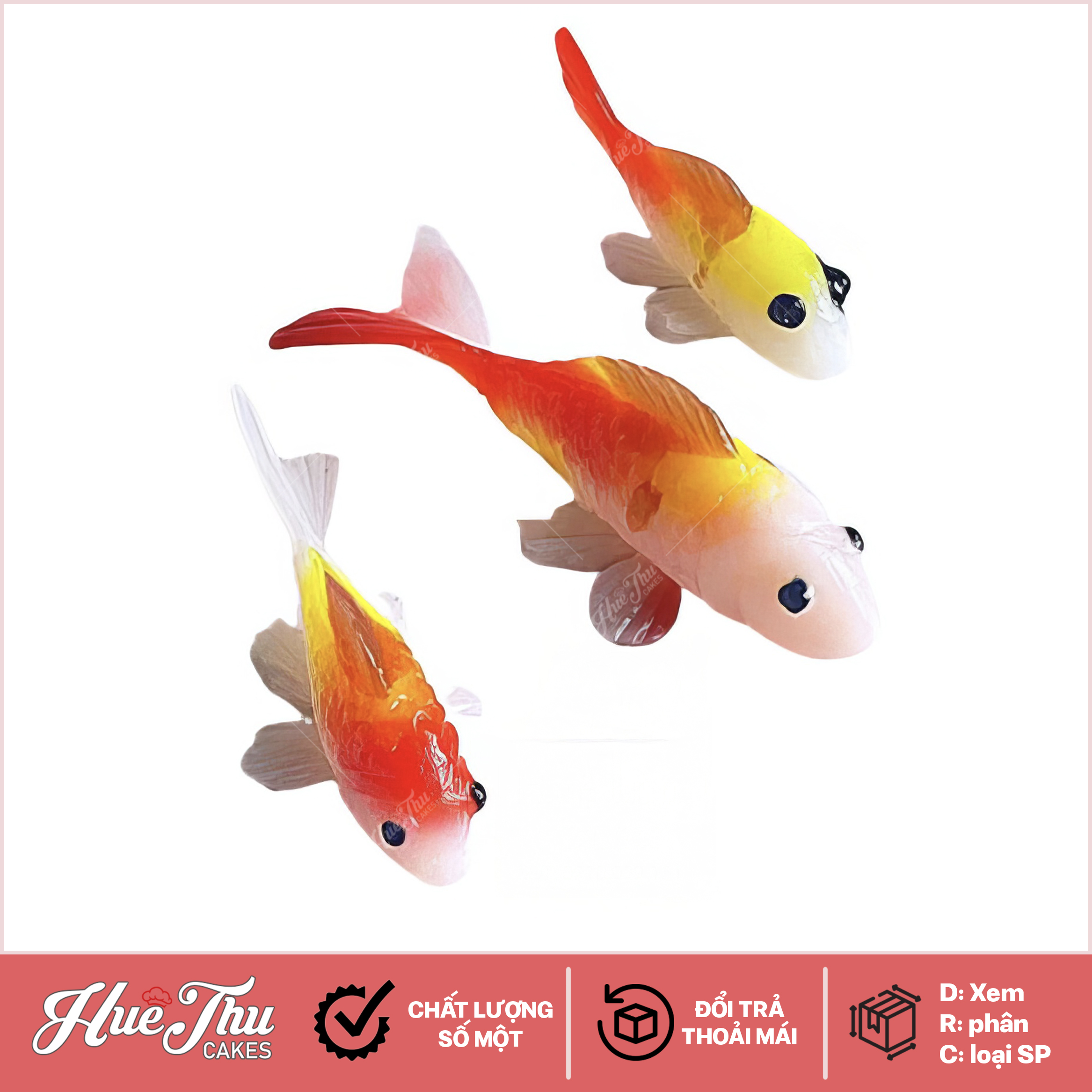 Khuôn silicon Cá Kol (vỉ 3 con) làm bánh rau câu 3D 4D nhấn xôi, fondant, socola, nến hanmade