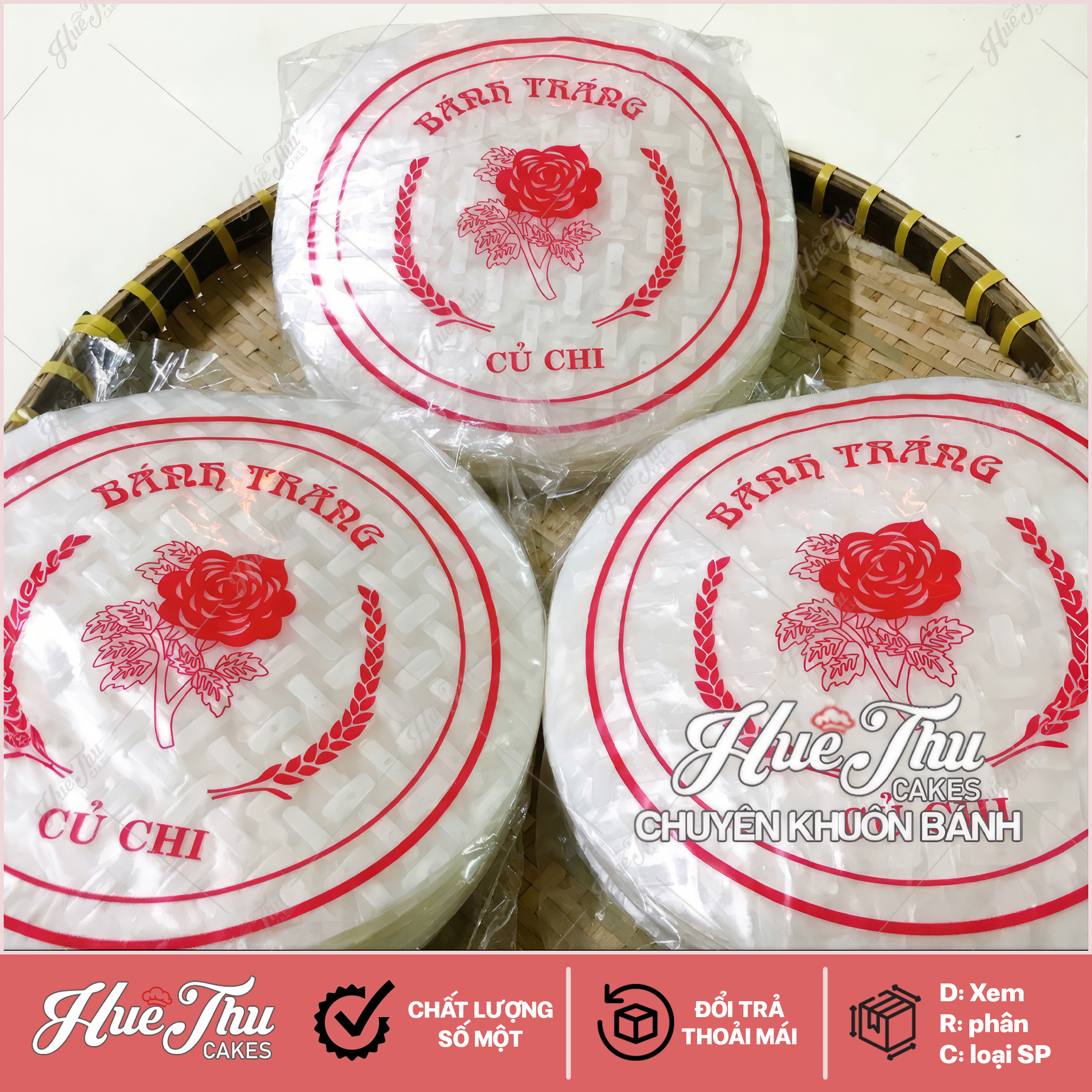Bánh tráng dẻo Củ Chi (100g) dùng lót chống trượt đế bánh Rau Câu hoặc làm món ăn