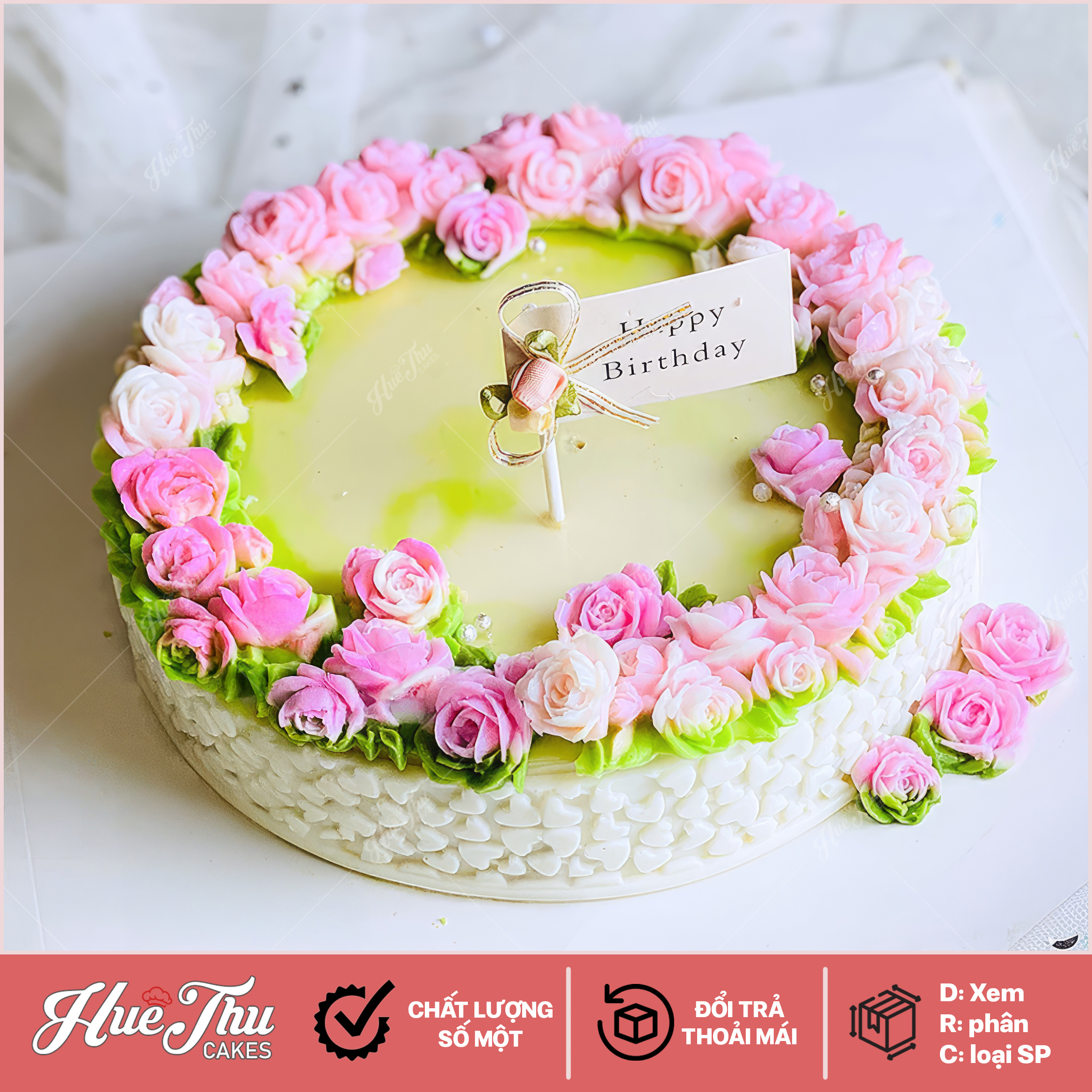 Khuôn silicon Vòng Tròn Hoa Hồng làm bánh rau câu 3D 4D nhấn xôi, fondant, socola, nến hanmade