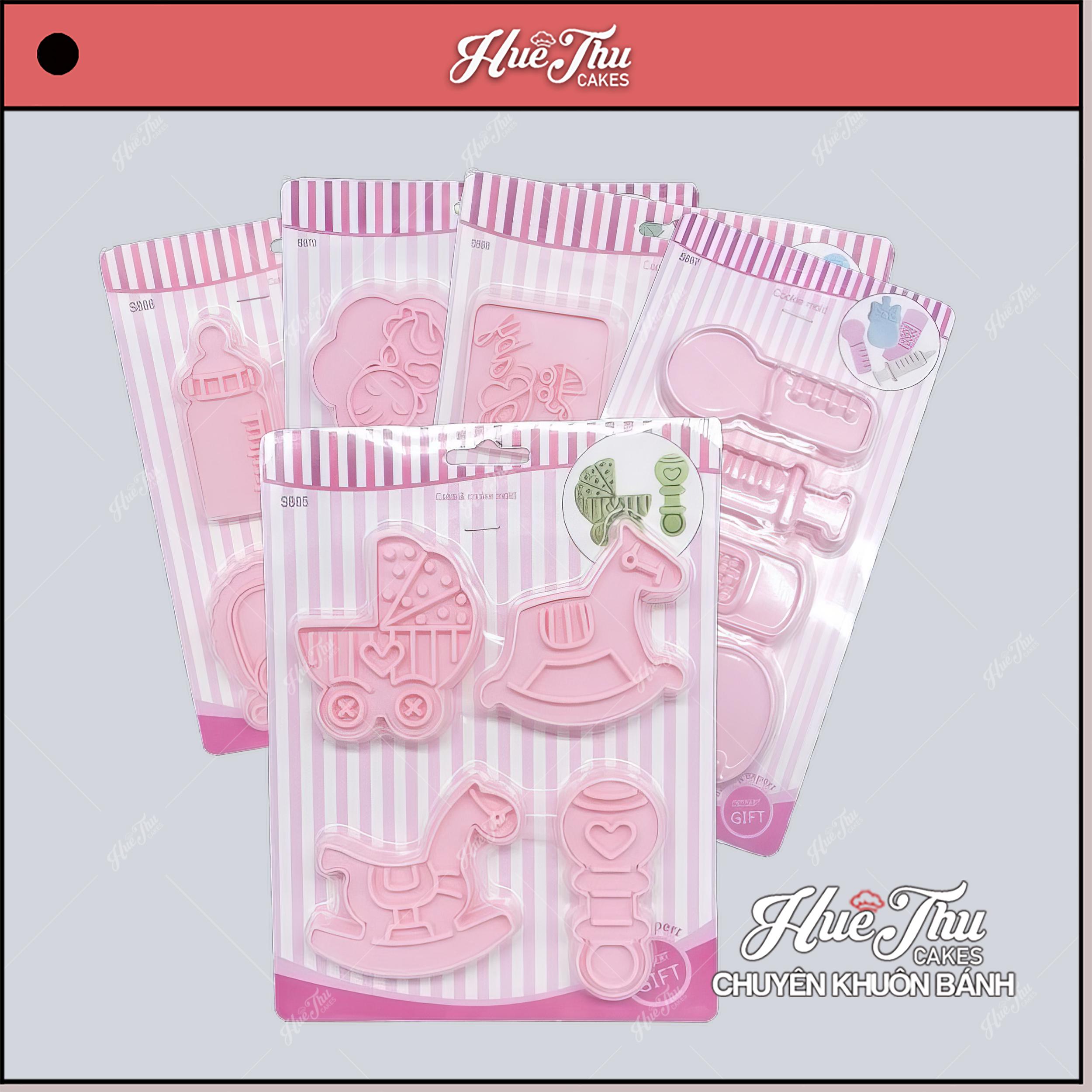 Khuôn nhấn Cutter Bình Sữa Xe Nôi CT1 (nhiều mẫu) tạo hình bánh bao, bánh quy, bánh mì, rau câu, xôi hoa đậu