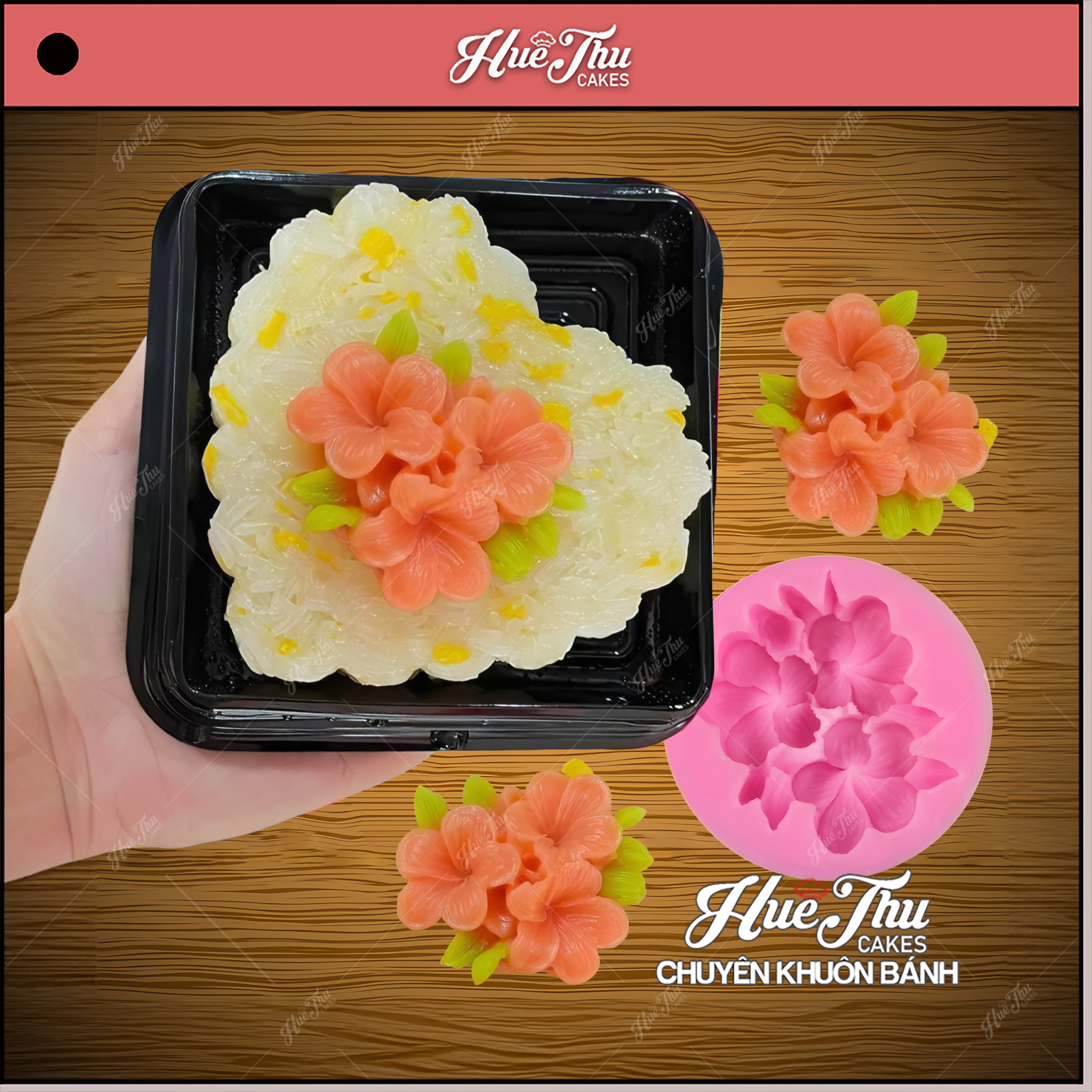 Khuôn silicon Chùm Hoa Sứ 5.5cm làm bánh rau câu 3D 4D nhấn xôi, fondant, socola, nến hanmade