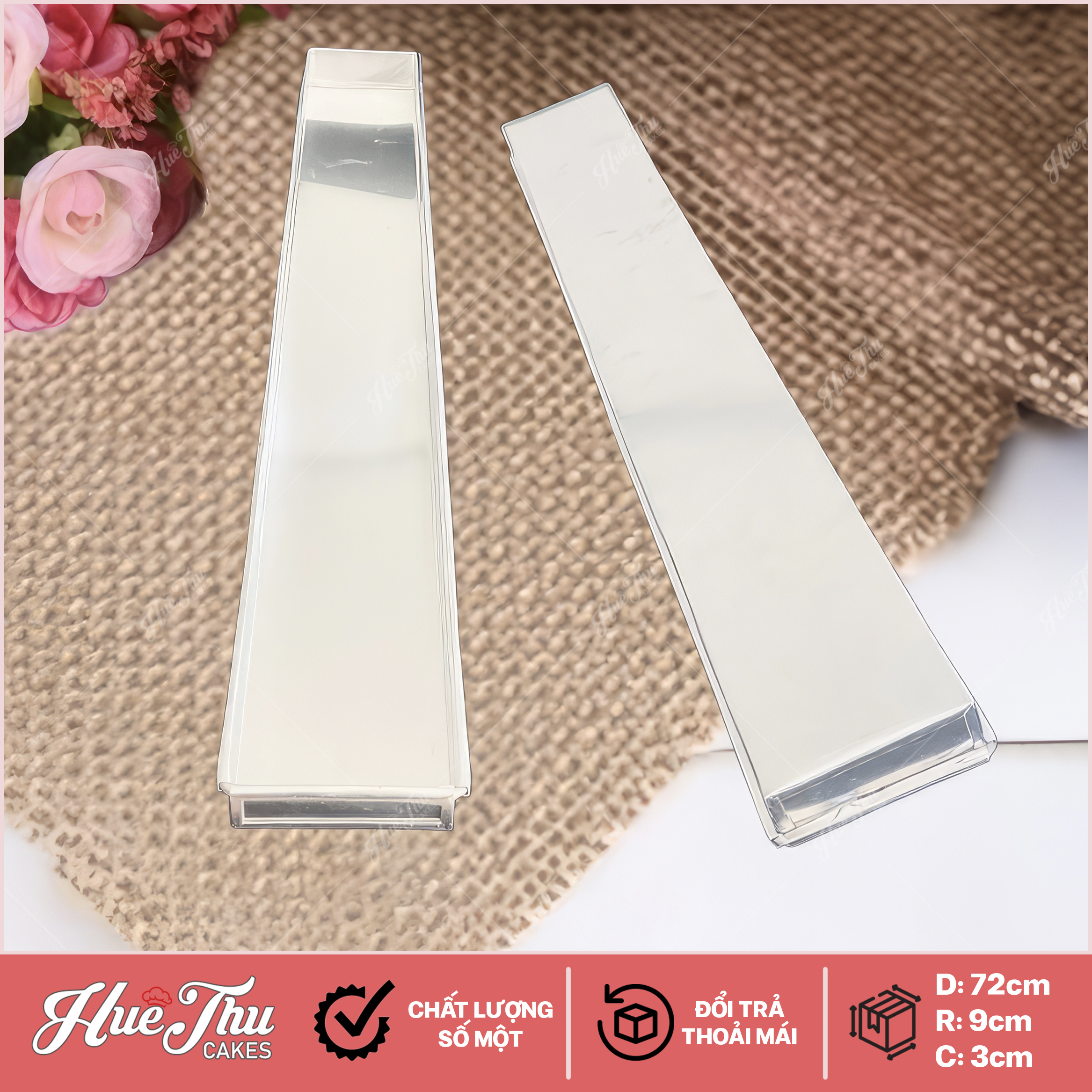 Khuôn Nhôm Thanh Dài 72cm - ốp bánh rau câu sơn thủy, làm bánh các loại