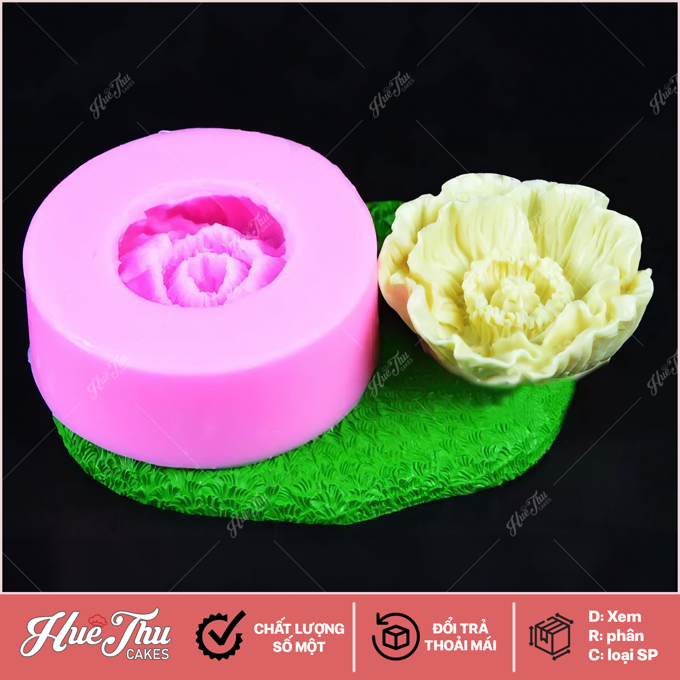 Khuôn silicon hoa Anh Túc 6.5cm làm bánh rau câu 3D 4D nhấn xôi, fondant, socola, nến hanmade