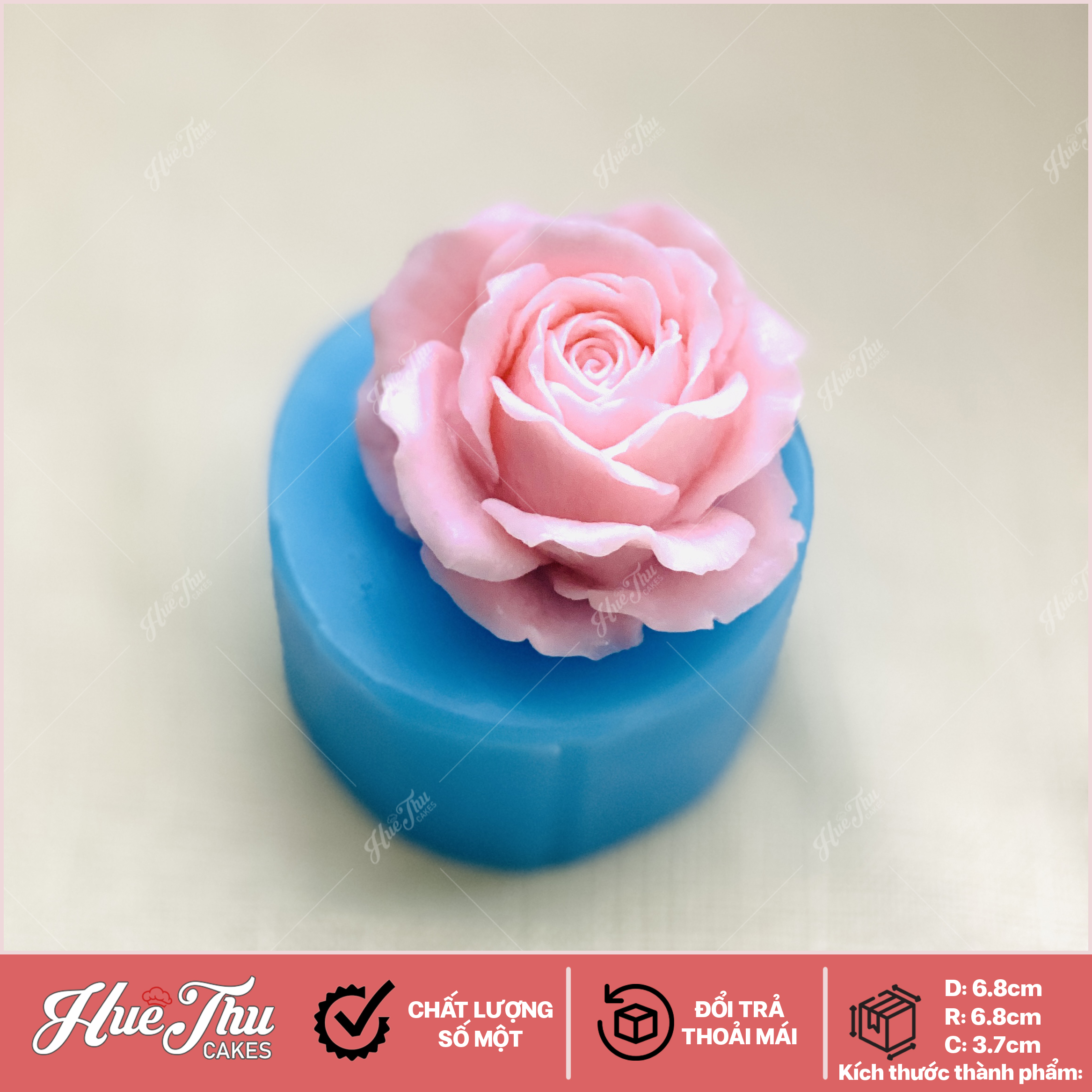 Khuôn silicon Hoa Hồng A178 làm bánh rau câu 3D 4D nhấn xôi, fondant, socola, nến hanmade