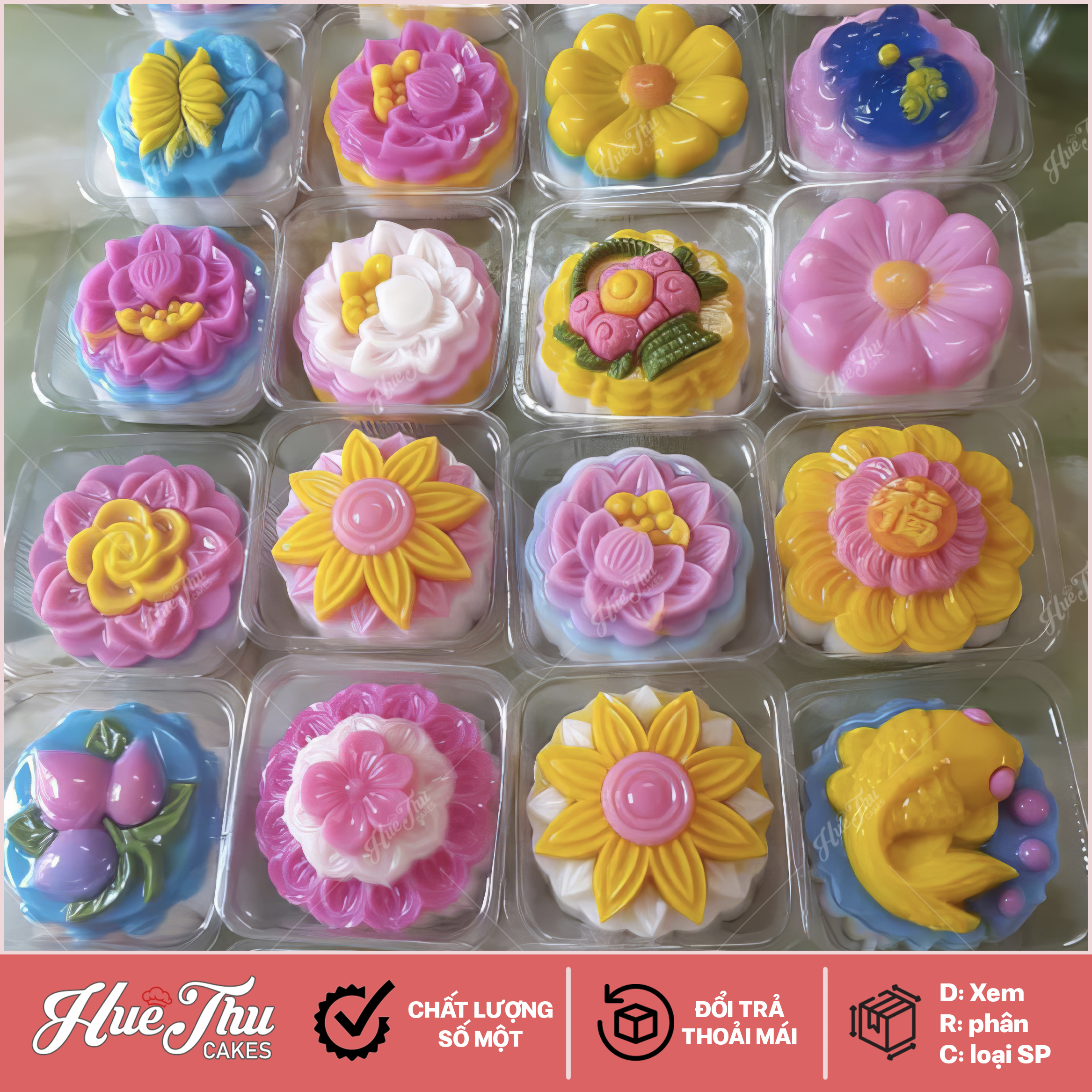 Khuôn rau câu, nhấn xôi Vĩnh Trường 250g (nhiều mẫu) dùng làm bánh rau câu trung thu, ép xôi