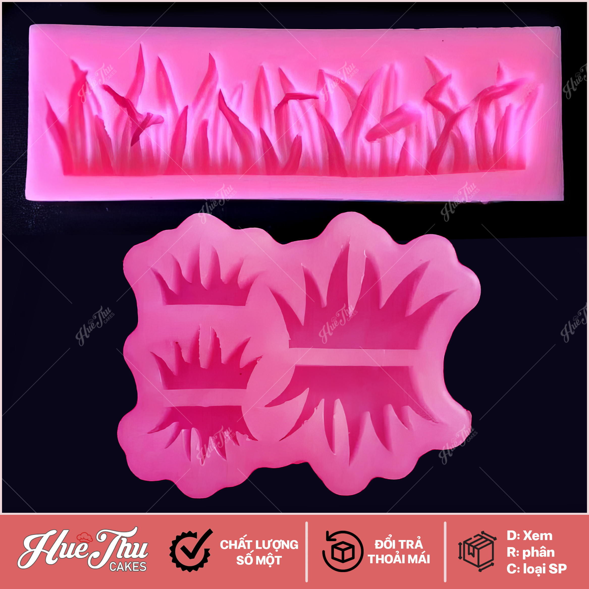 Khuôn silicon Bụi Cỏ làm bánh rau câu 3D 4D nhấn xôi, fondant, socola, nến hanmade