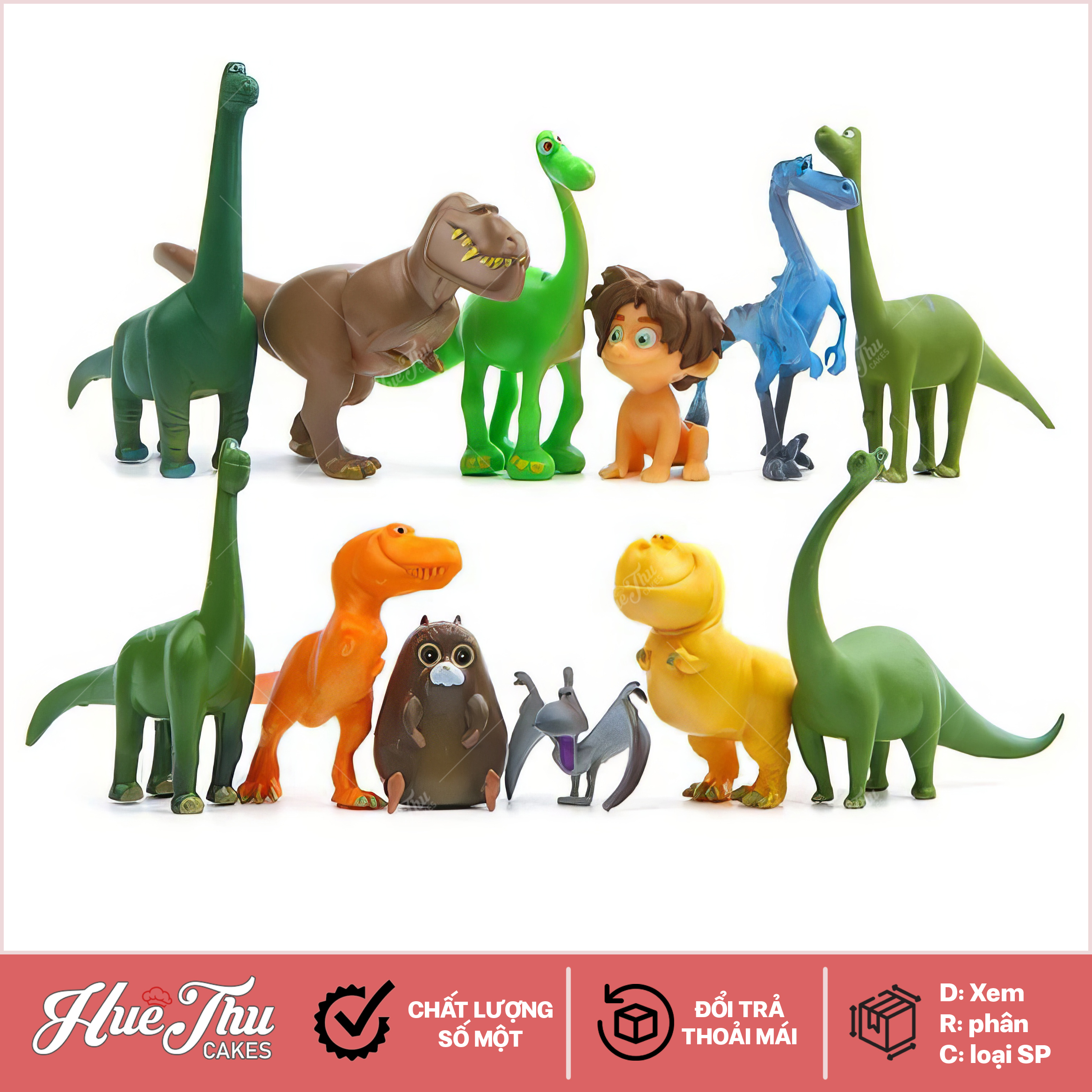 Khủng Long trang trí bánh (12 chi tiết) khủng long nhựa