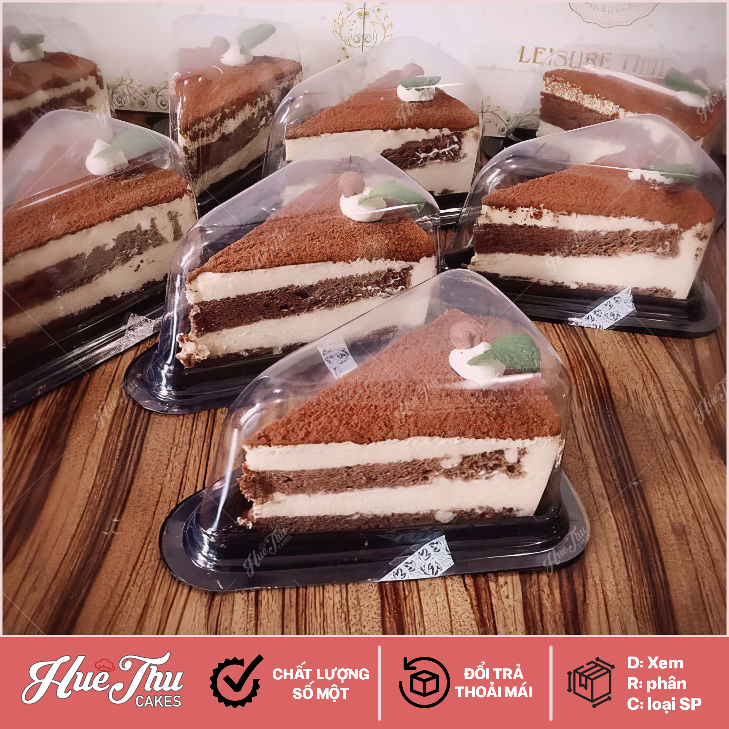 Hộp tam giác nhựa A03 (set 10 hộp) đựng bánh rau câu, bánh kem