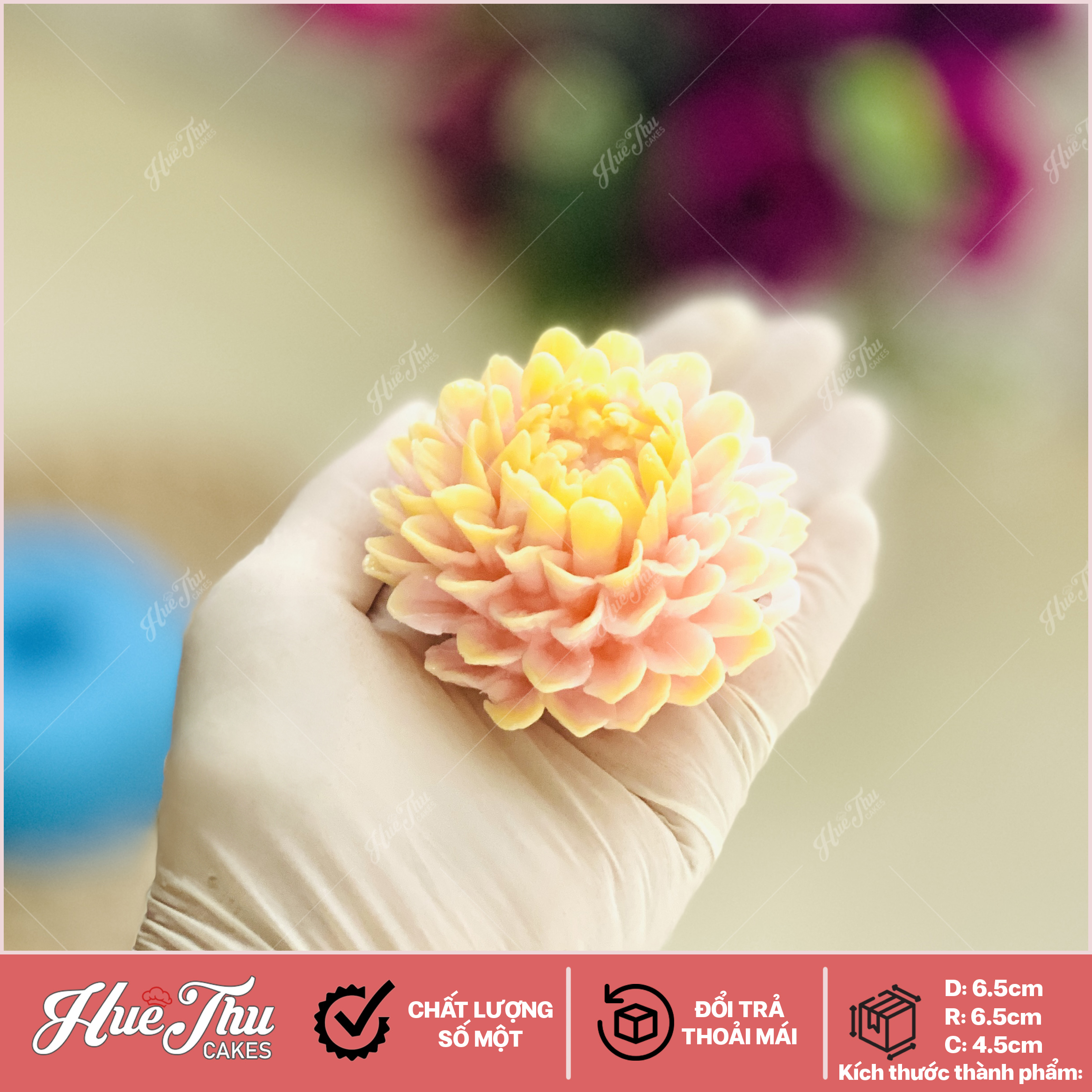 Khuôn silicon Hoa Thược Dược A180 làm bánh rau câu 3D 4D nhấn xôi, fondant, socola, nến hanmade