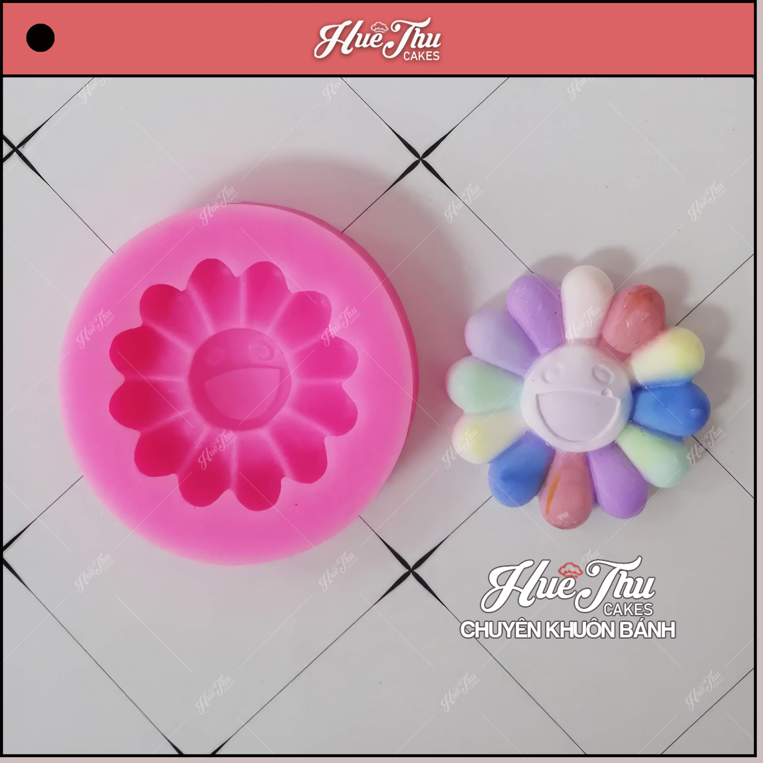 Khuôn silicon Hoa Mặt Trời làm bánh rau câu 3D 4D nhấn xôi, fondant, socola, nến hanmade