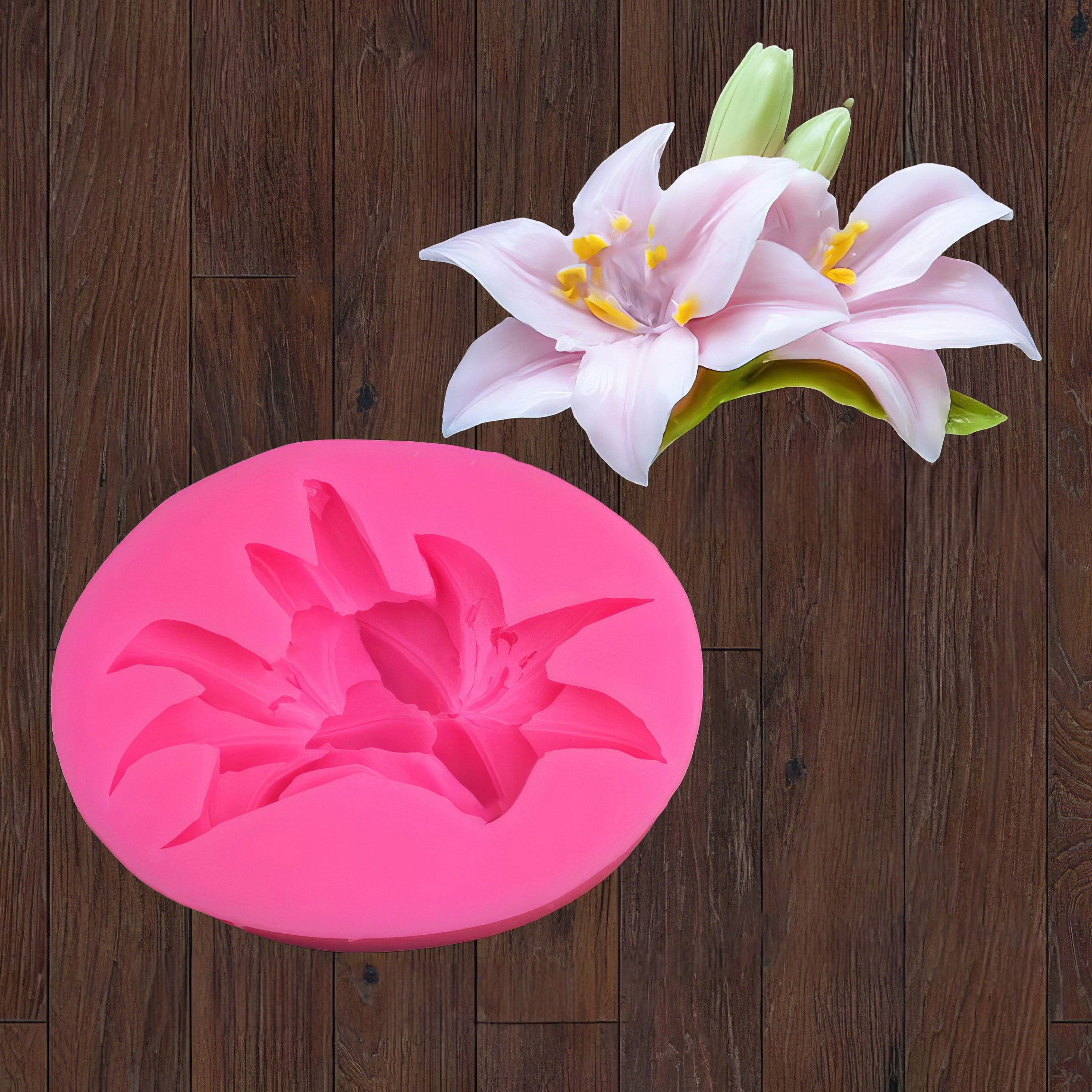Khuôn silicon Hoa Loa Kèn A76 làm bánh rau câu 3D 4D nhấn xôi, fondant, socola, nến hanmade
