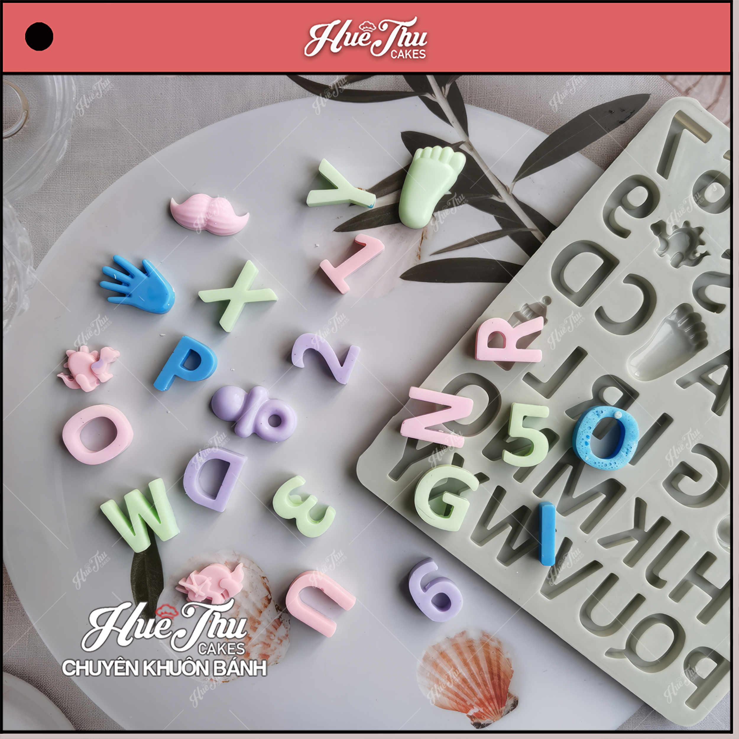 Khuôn silicon Bộ Chữ Số Bình Bú 3cm A10 làm bánh rau câu 3D 4D nhấn xôi, chè trôi nước, socola, nến hanmade