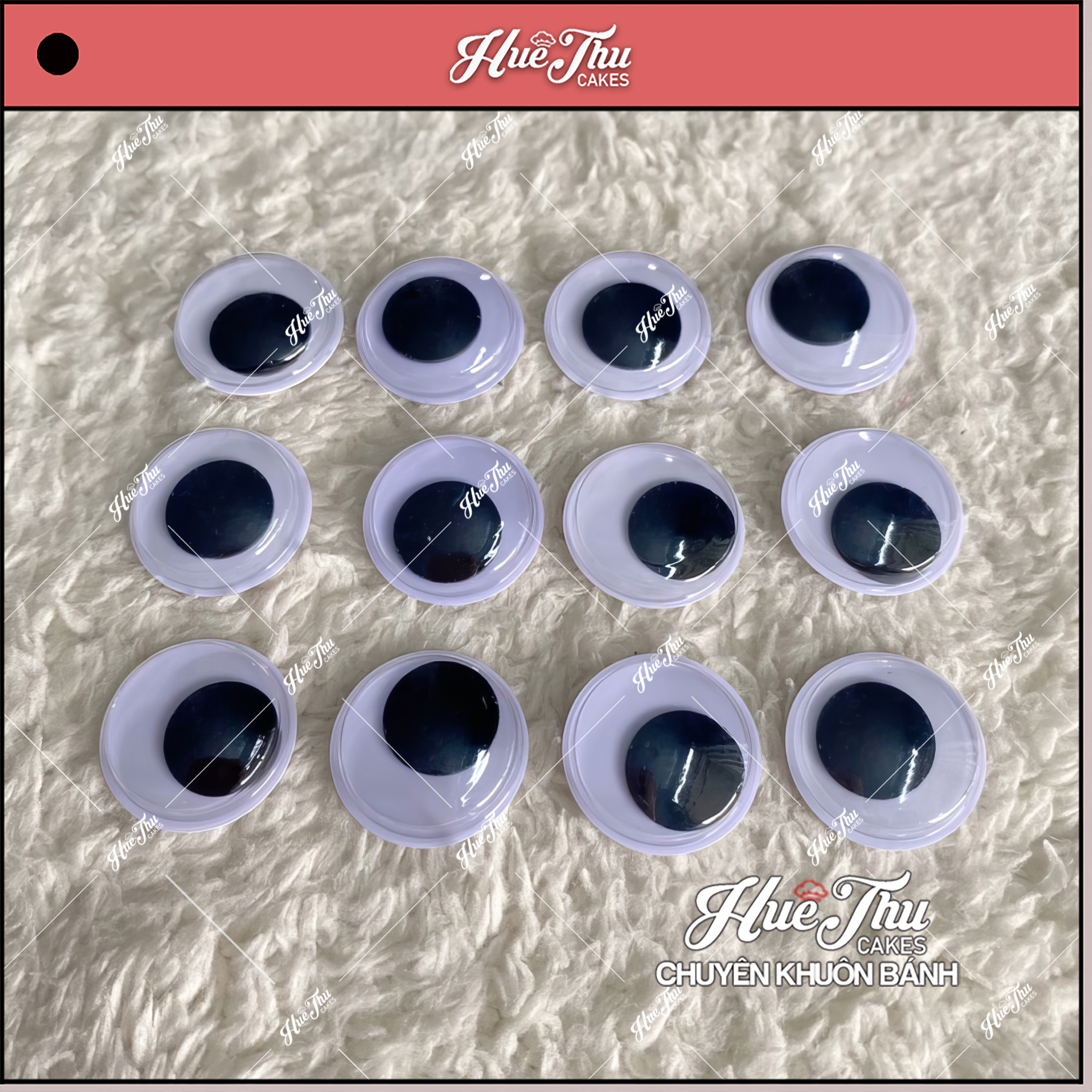 Mắt Thú Bông, Mắt Cá, Mắt Gà Quay nhiều size (túi 10g, có keo dán) trang trí cho xôi, thạch, gắn thú bông handmade