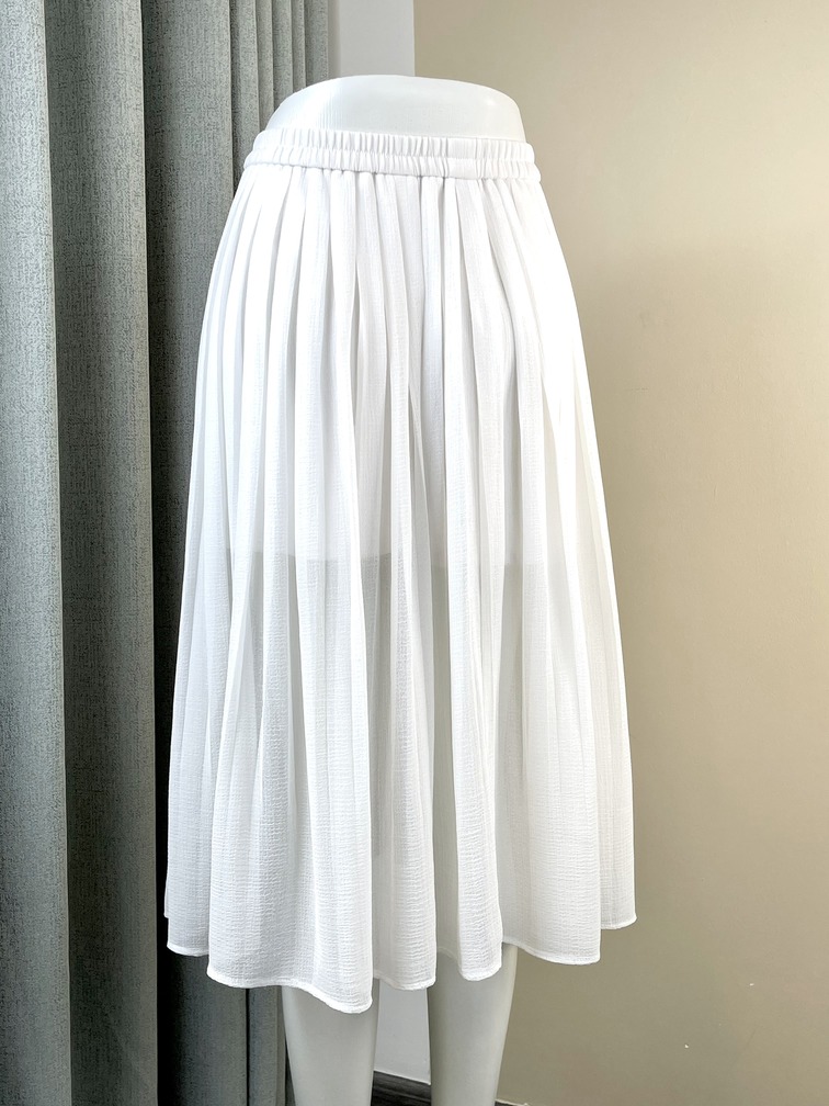Chân váy dài Uniqlo xếp li màu trắng  0203032124