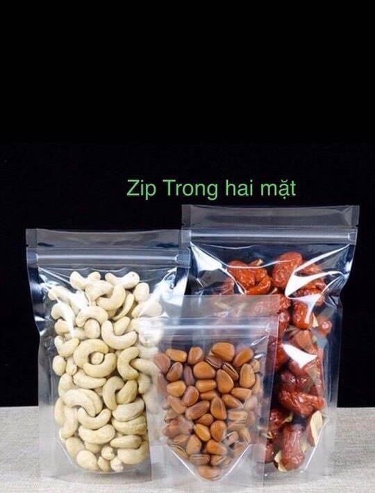 Túi Zipper Đáy Đứng Mặt Mờ – Trong Suốt
