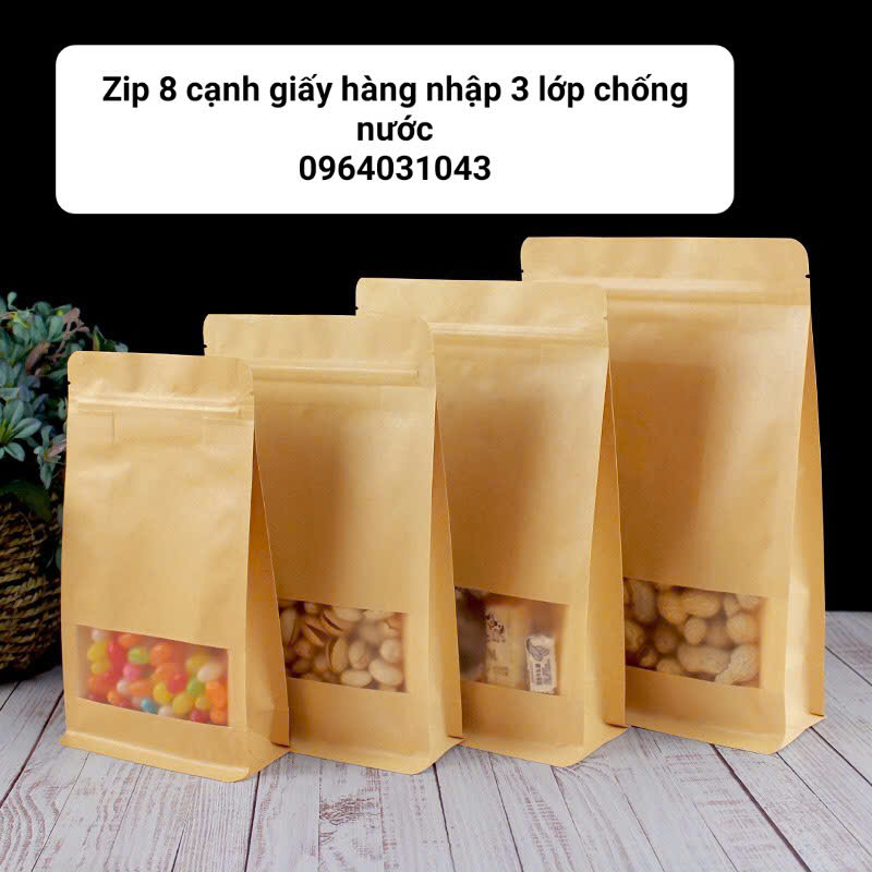 MUA Túi Zip Giấy 8 Cạnh VàNG !